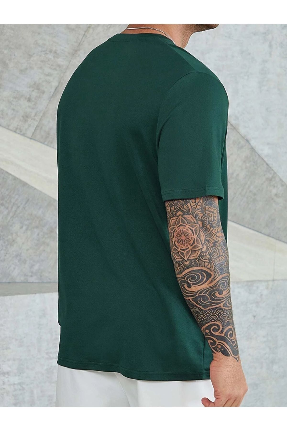 Erkek Yeşil Believe Baskılı Oversize T-shirt