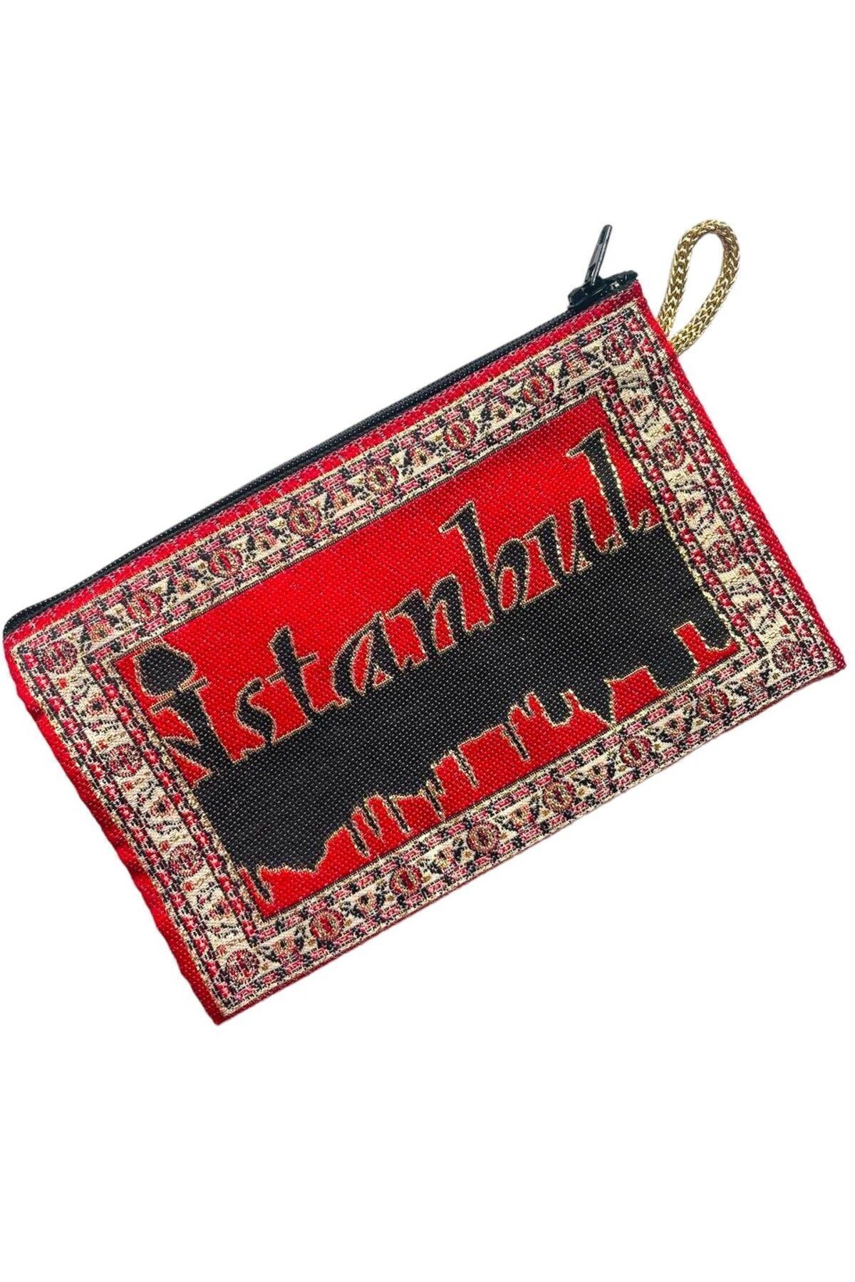 کیف پول زنانه متوسط زنانه شیک زیپ دسته روکش شده با الگوی فرش 15X10 GALATA GIFT