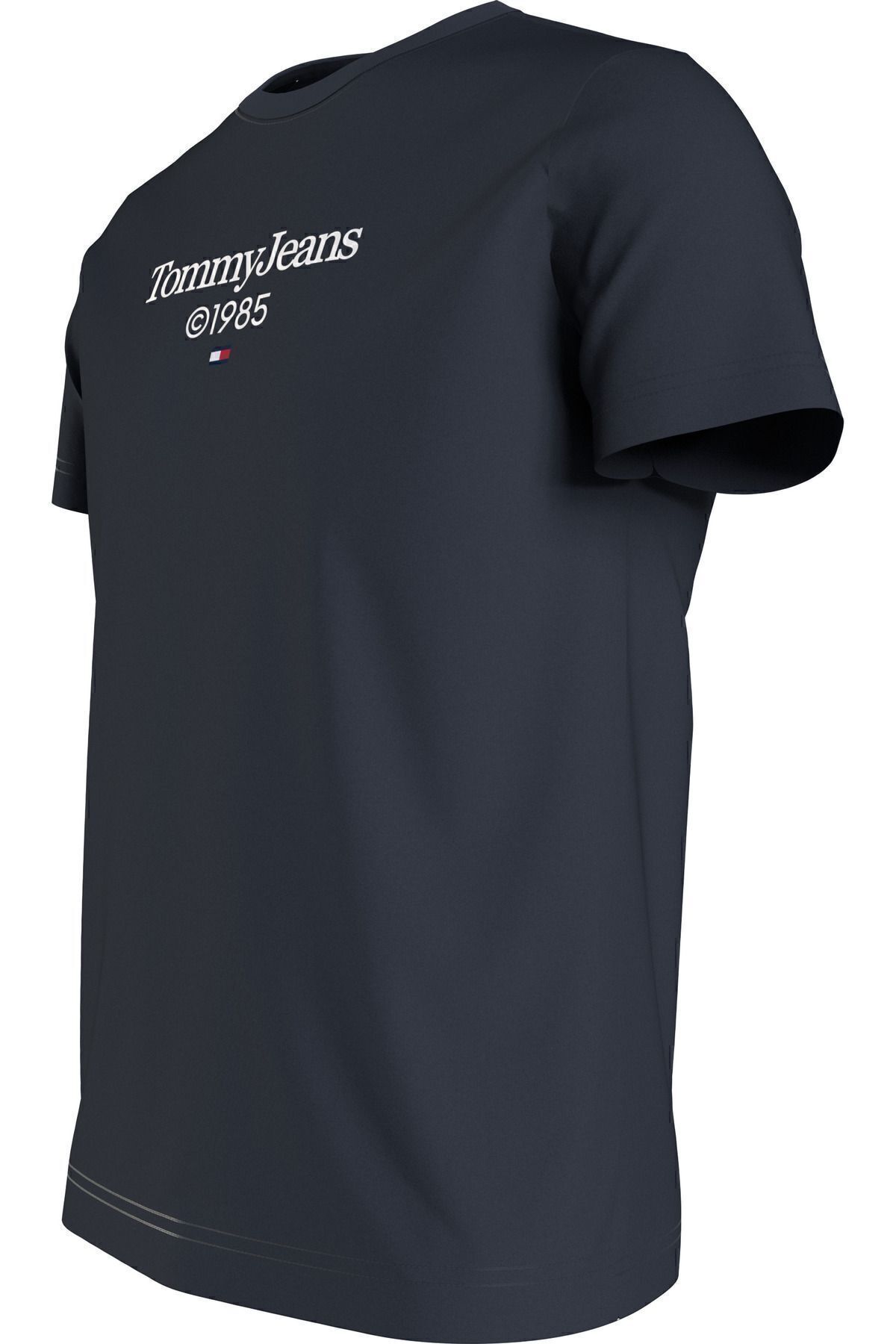تی شرت آبی مردانه آرم پرچم نر یقه پنبه ارگانیک خالص برای استفاده روزانه مناسب است Tommy Hilfiger