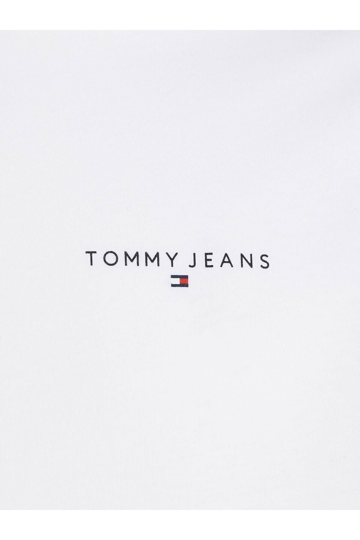 تی شرت سفید مردانه TJM باریک خطی قفسه سینه Ext Tommy Hilfiger