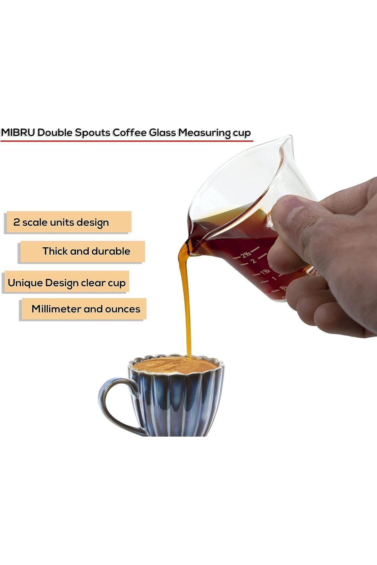 MIBRU-Coffee glass mesuring cup 70ml scale 4