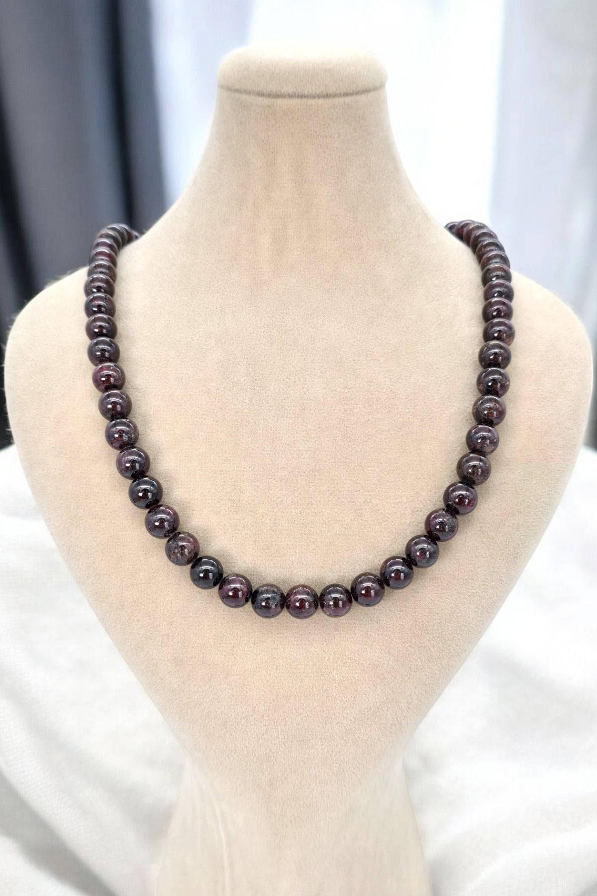 Revitalization and renewal LAL-Garnet Natural Stone Necklace 8 mm