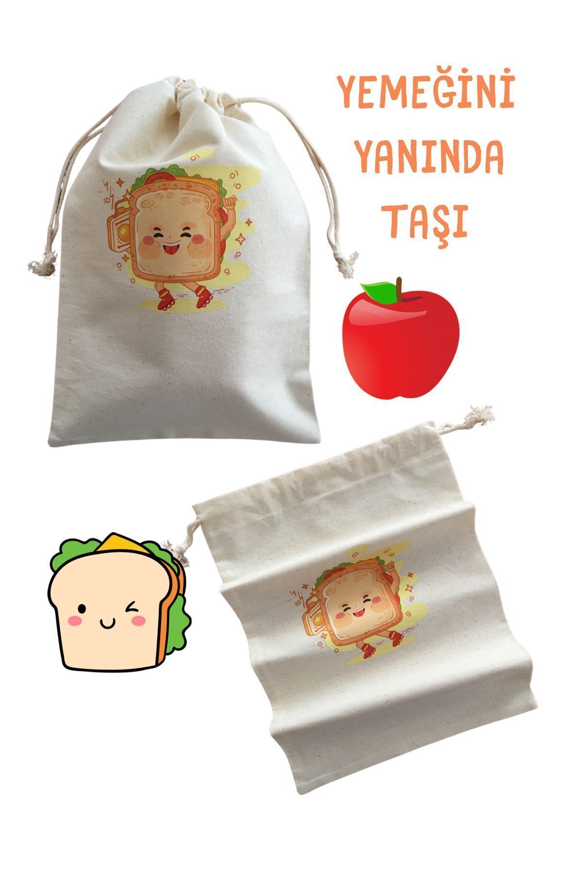 Food Snack Pouch Business School Casual Picnic Organic Fabric Bag Organizer Pouch Kawaii