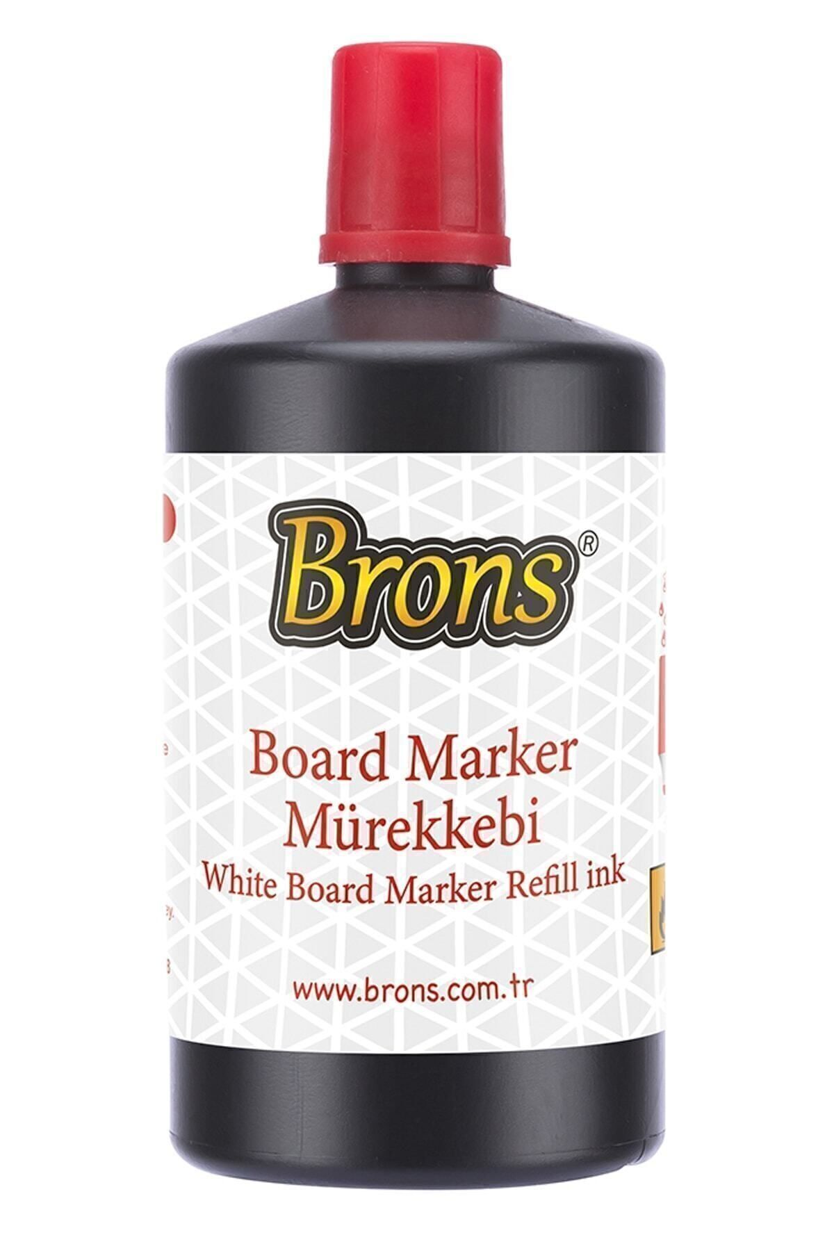 Brons Beyaz Tahta Kalem Mürekkebi 250 ml Kırmızı tkm