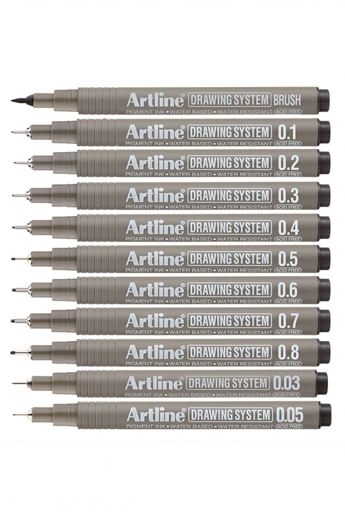 artline Drawing System Teknik Çizim Kalemi 11'li Tam Set