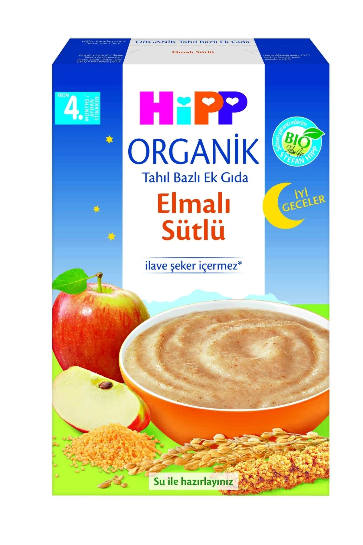 Hipp Organik Iyi Geceler Elmalı Sütlü Tahıl Bazlı Ek Gıda 250 gr