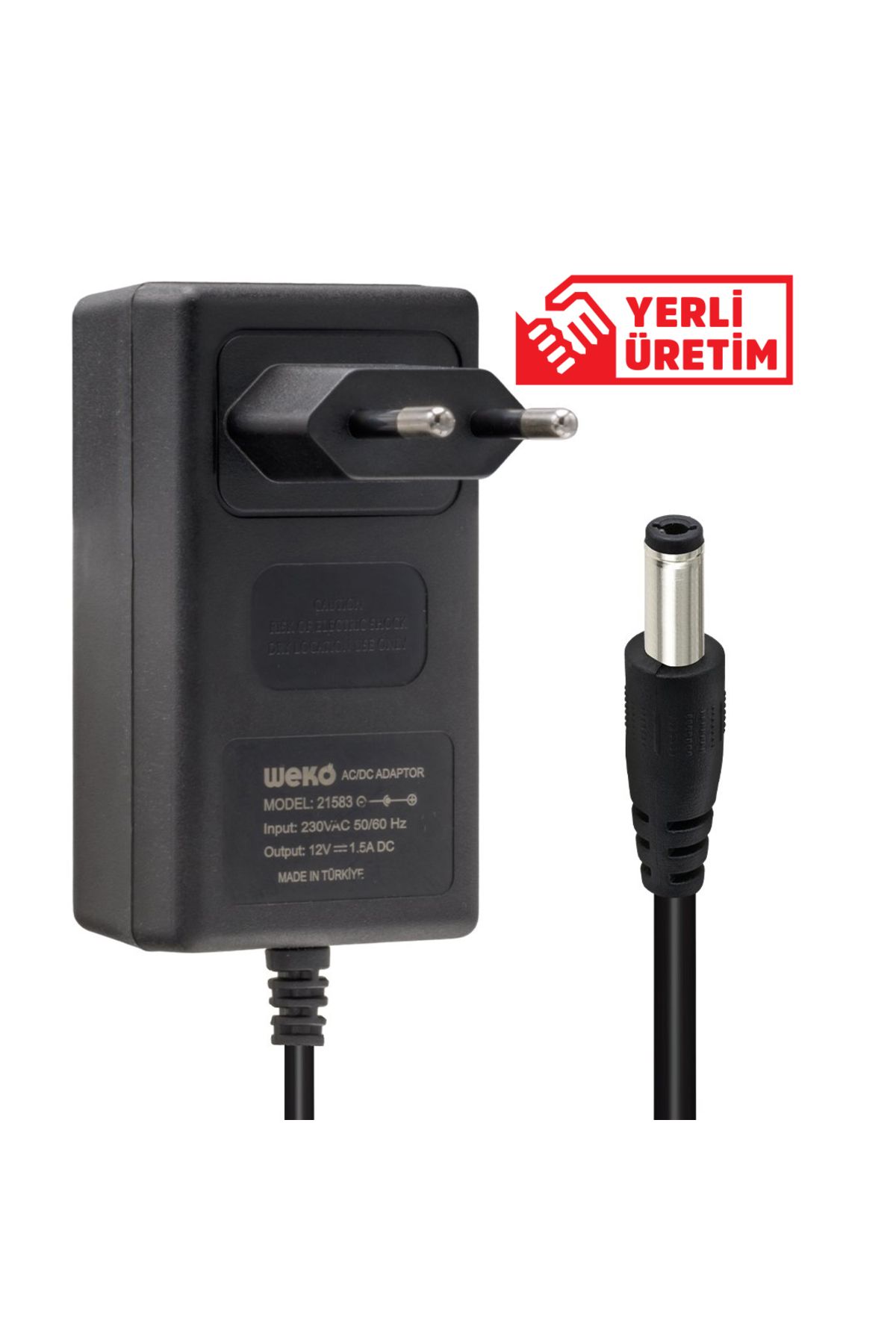 YTT Marketing YTTMRK 12 volt - 1.5 amper 5.5*2.5 uçlu yerli üretim plastik kasa priz tipi adaptör