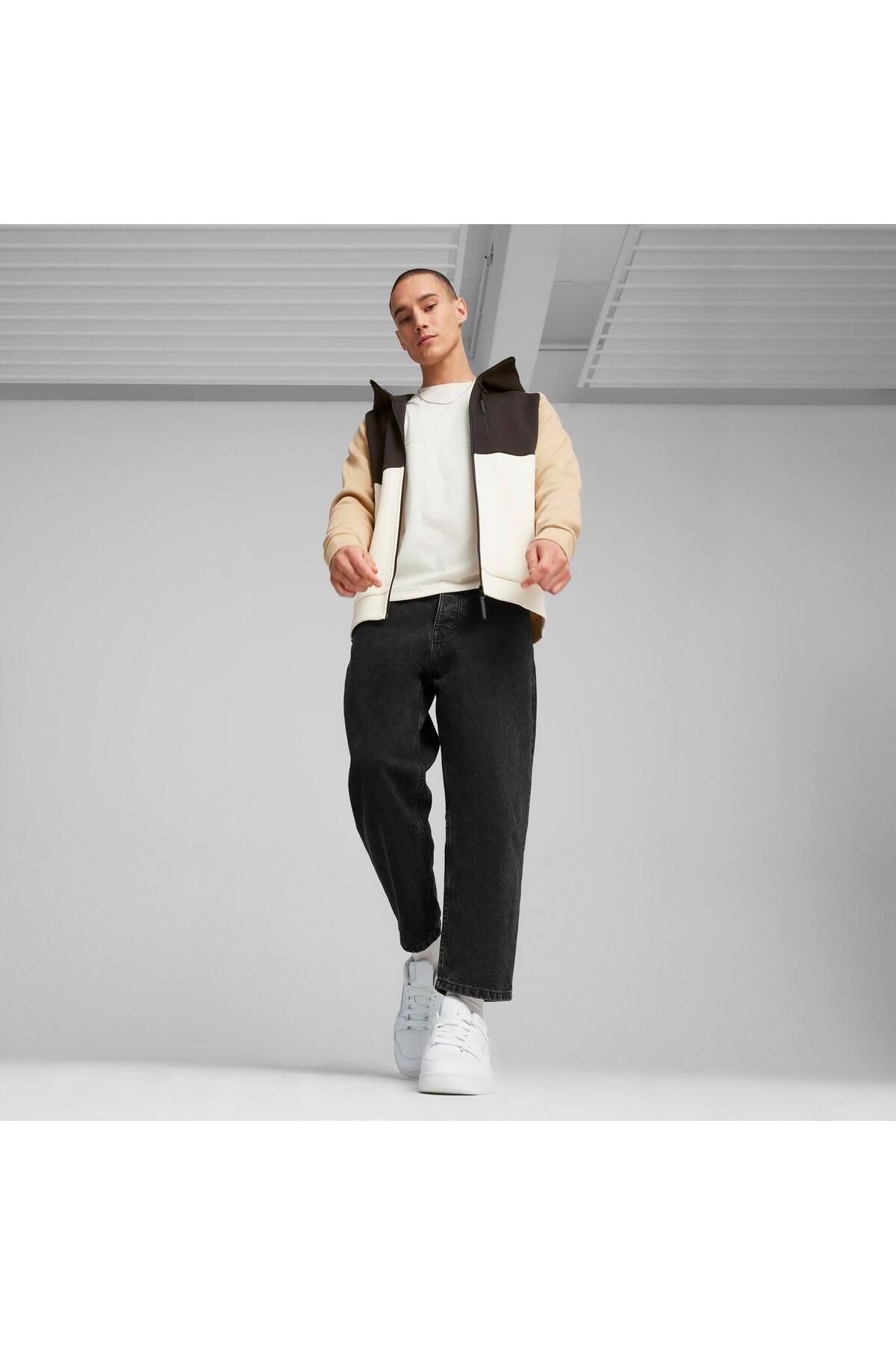 سویشرت خاکستری مردانه TECH FULL ZIP اورجینال Puma