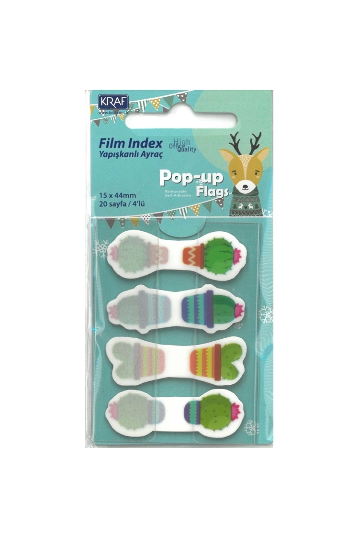 KRAF-41544 فيلم مؤشر (PP) 15x44mm.4'LUX20yp. علامة مرجعية لاصقة منقوشة منبثقة 5