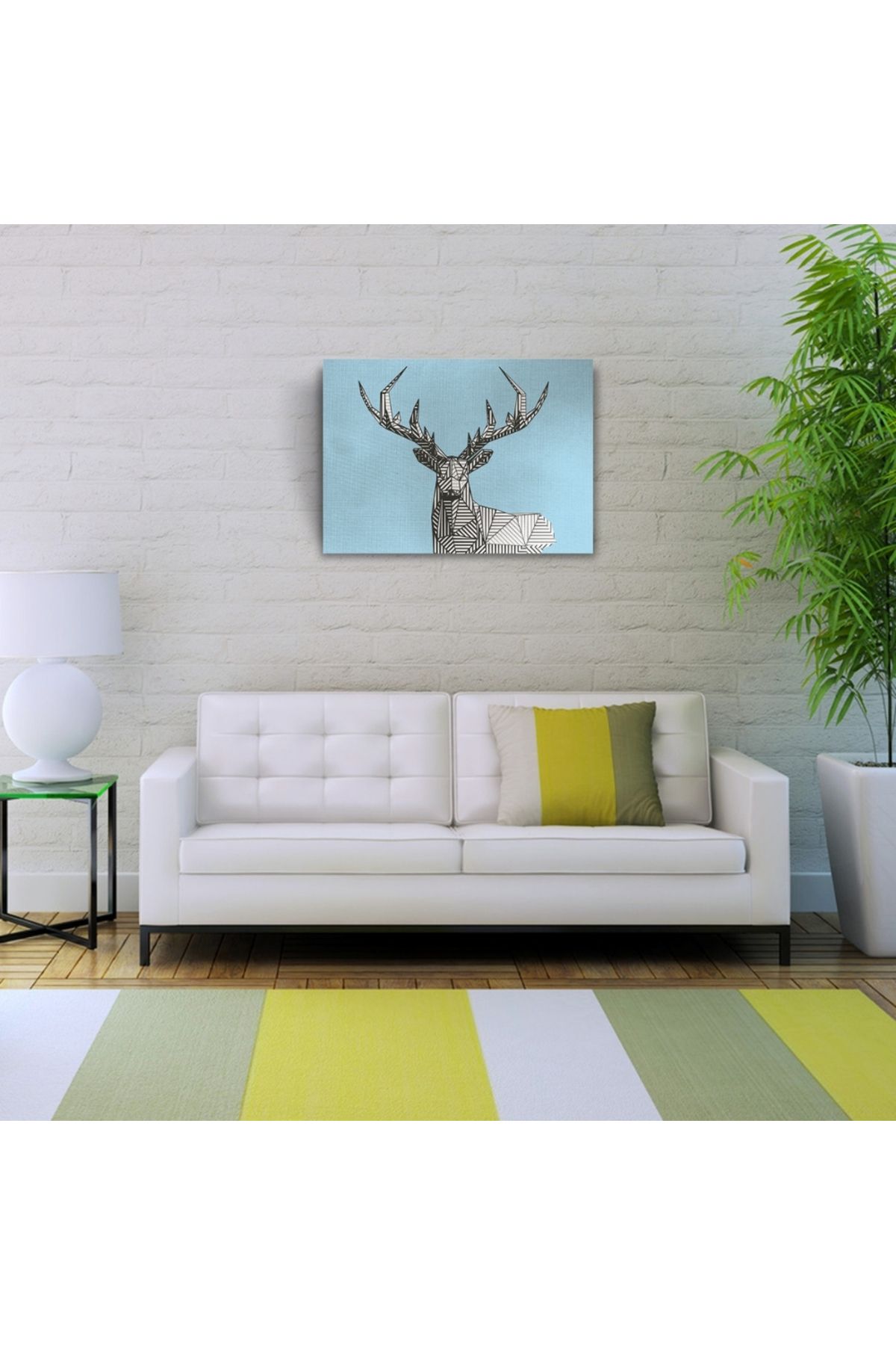 pazarella Geyik Temalı Soyut Çalışma Kanvas Tablo 50 x 70