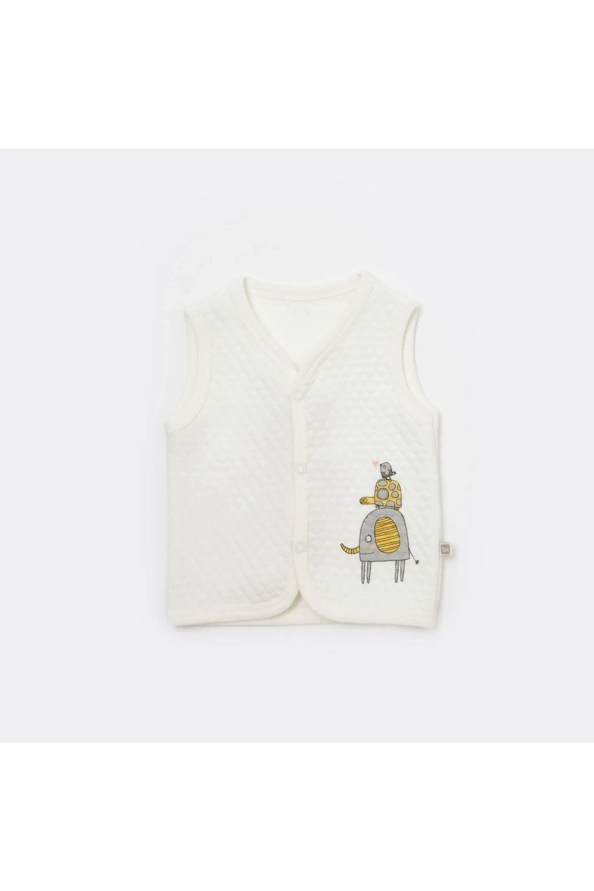 Bibaby-Hello Elephant Quilted Vest - Ecru 61476 1