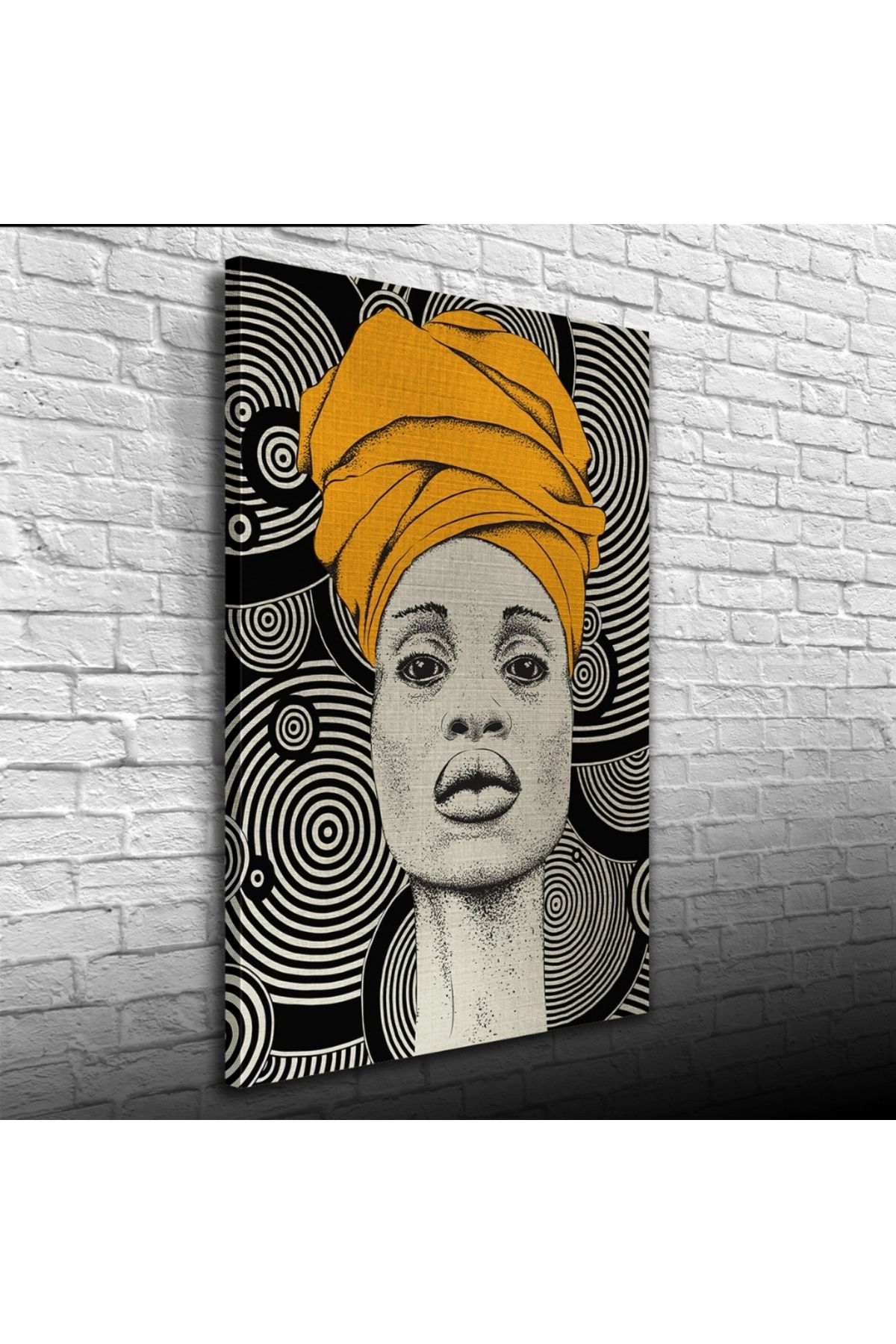 pazarella Afrika Yerli Kadın Görseli gri ve siyah Tonlarda Kanvas Tablo 50 x 70