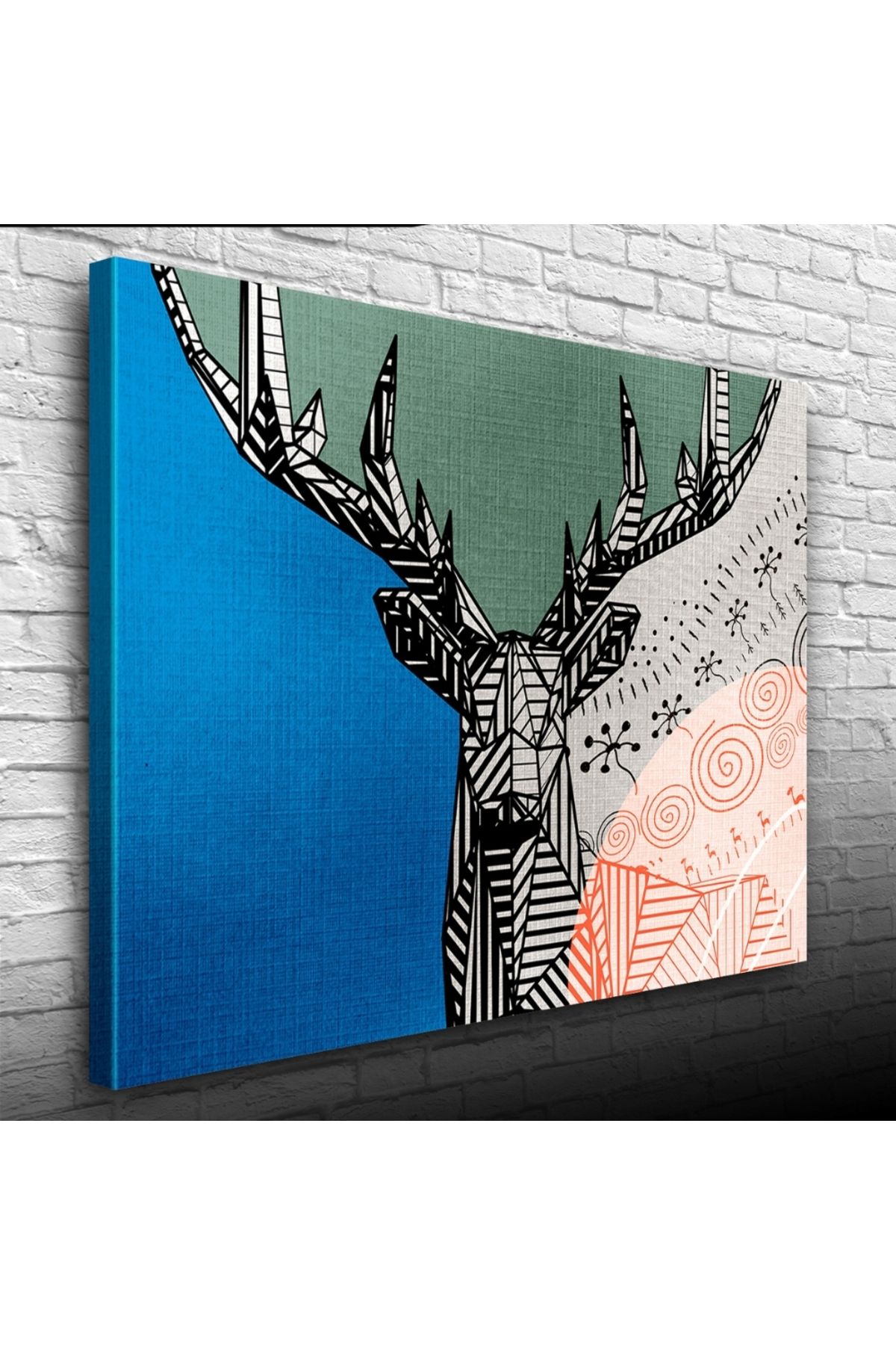 pazarella Dijital Efektli Geyik Dekoratif Kanvas Tablo 50 x 70