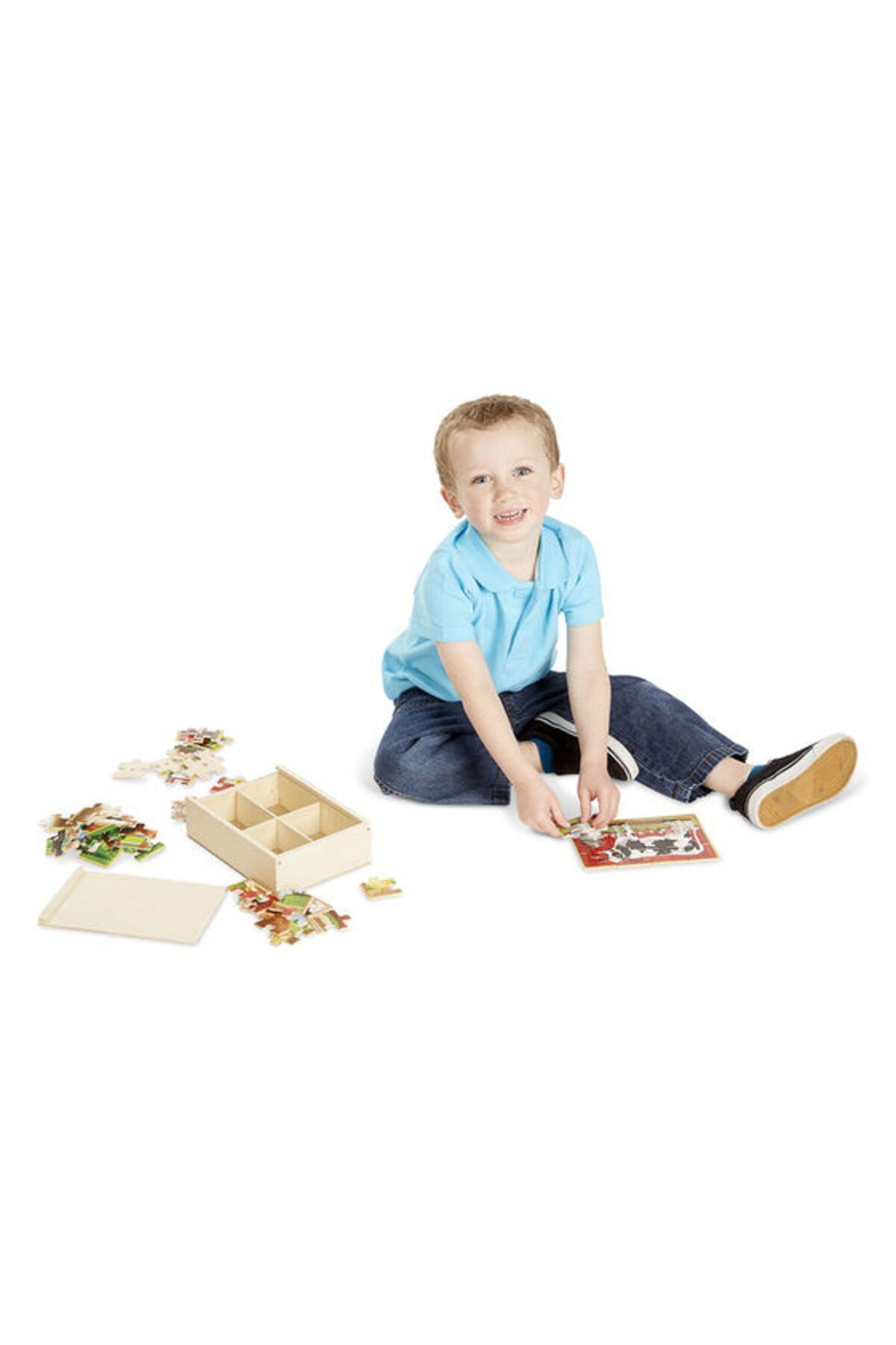 پازل ها و یاپبوزهای کودک Melissa Doug مجموعه ملیسا داگ وودن 12x4 حیوانات مزرعه Melissa & Doug