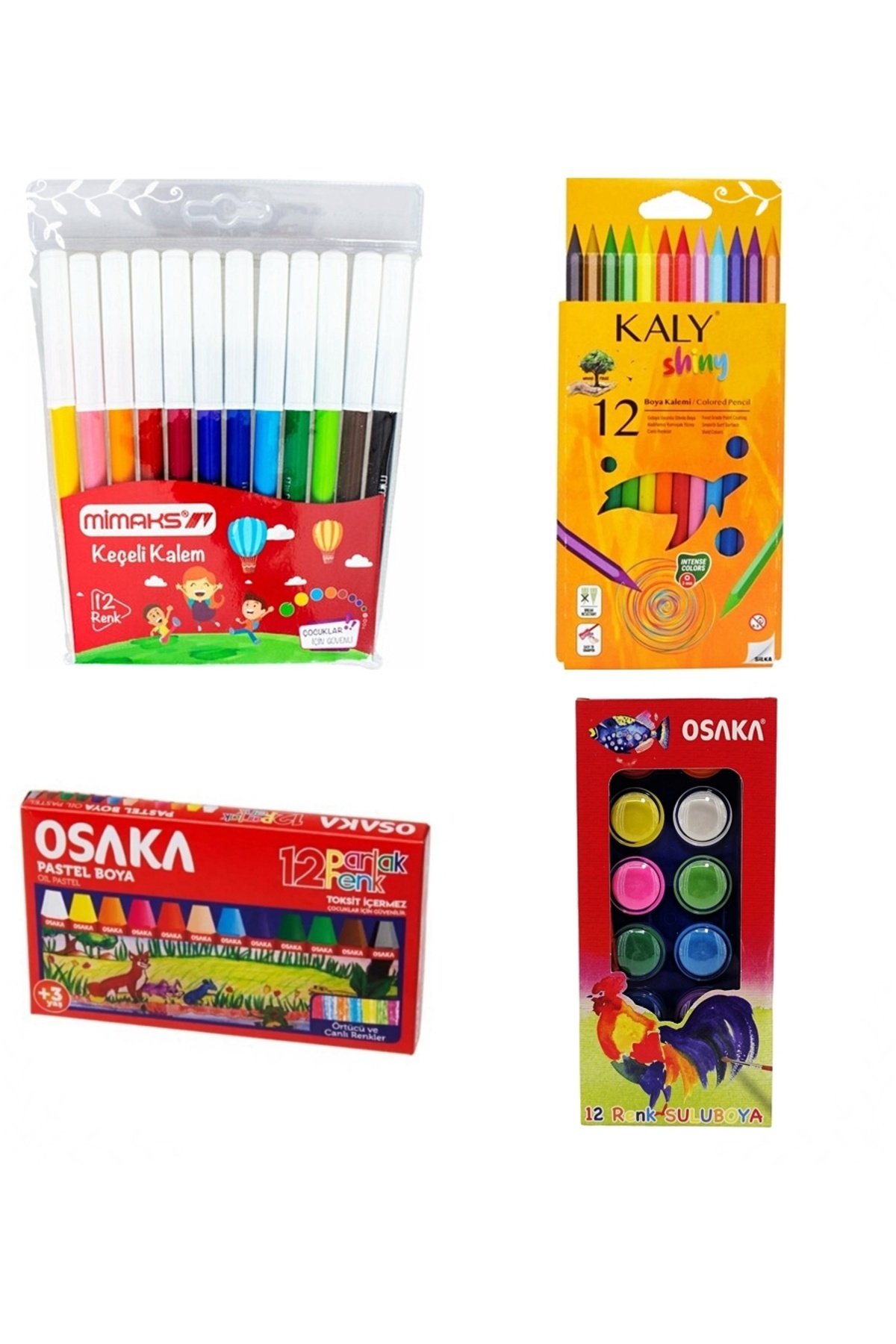 Osaka Öğrenci 4'Lü Boyama Seti