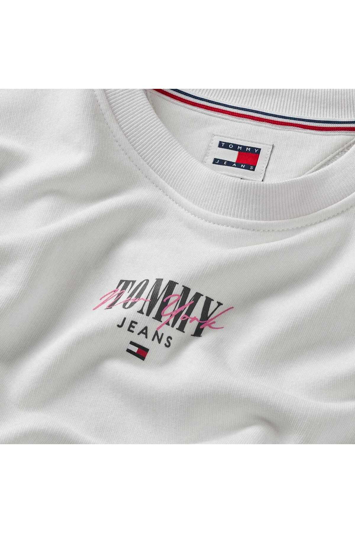 Tommy Hilfiger  Tommy Jeans Kadın Relaxed Fit Essentıal Logo Sweatshırt - Görsel 4
