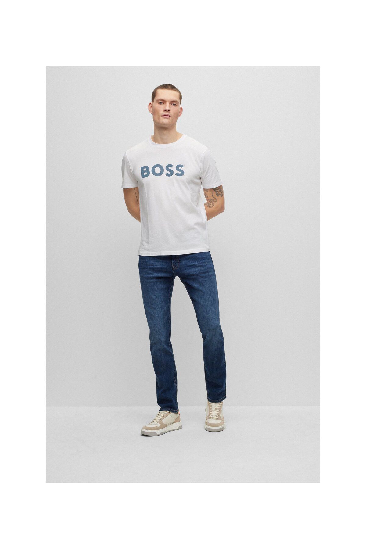 شلوار جین آبی مردانه برش باریک فوق العاده انعطاف پذیر BOSS