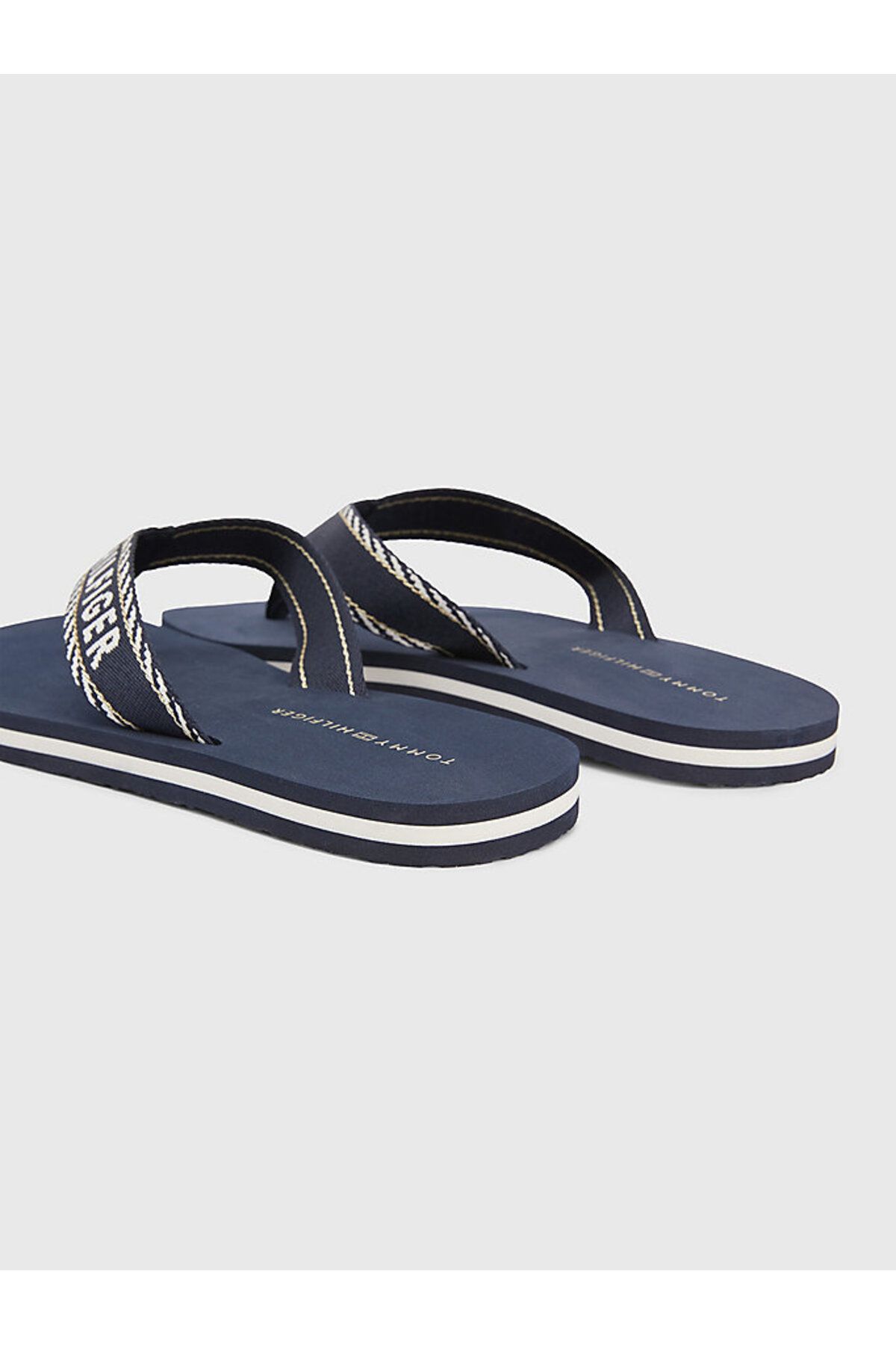 دمپایی آبی زنانه لغزنده اورجینال Tommy Hilfiger