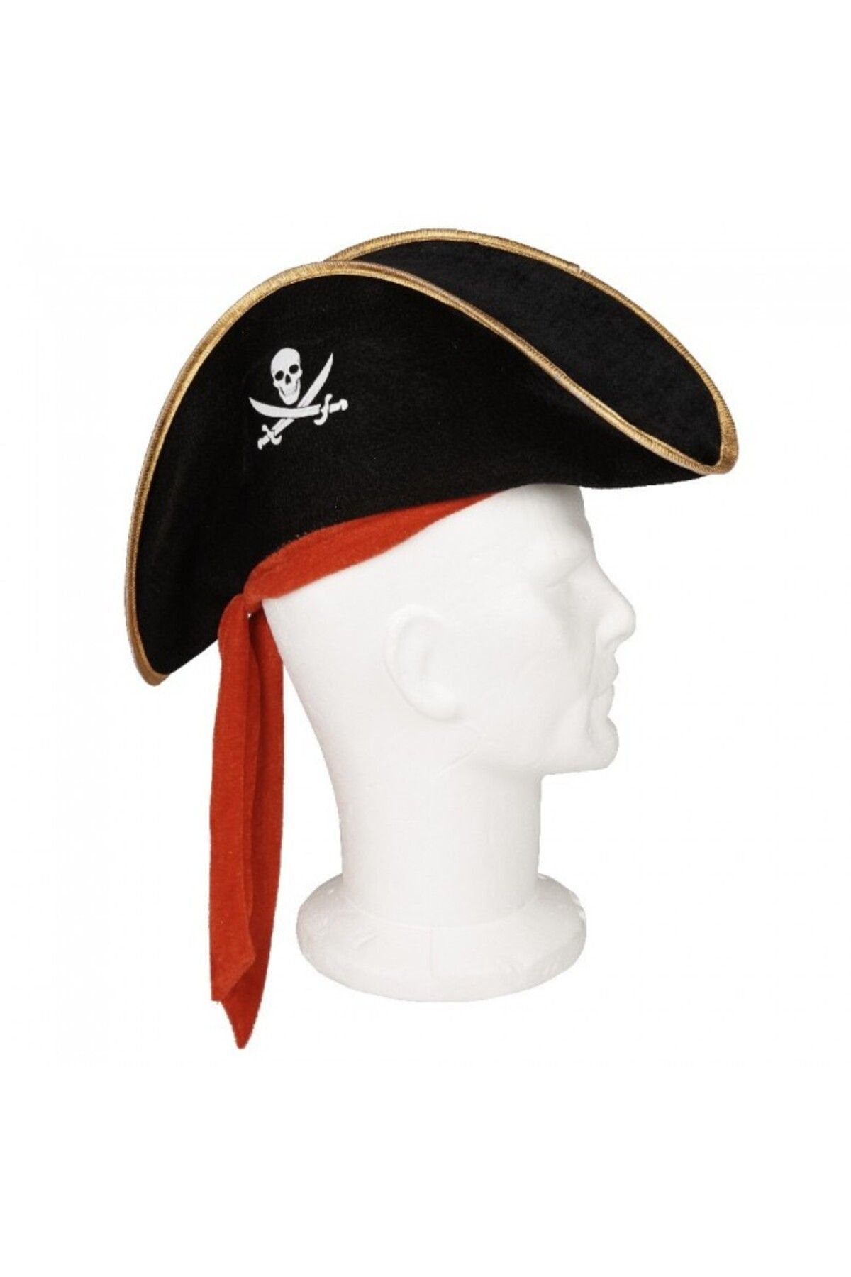 Avantaj Kapıda ® Çocuk Boy Kadife Jack Sparrow Denizci Kaptan Jack Korsan Şapkası 45x16 cm (Tam Takım