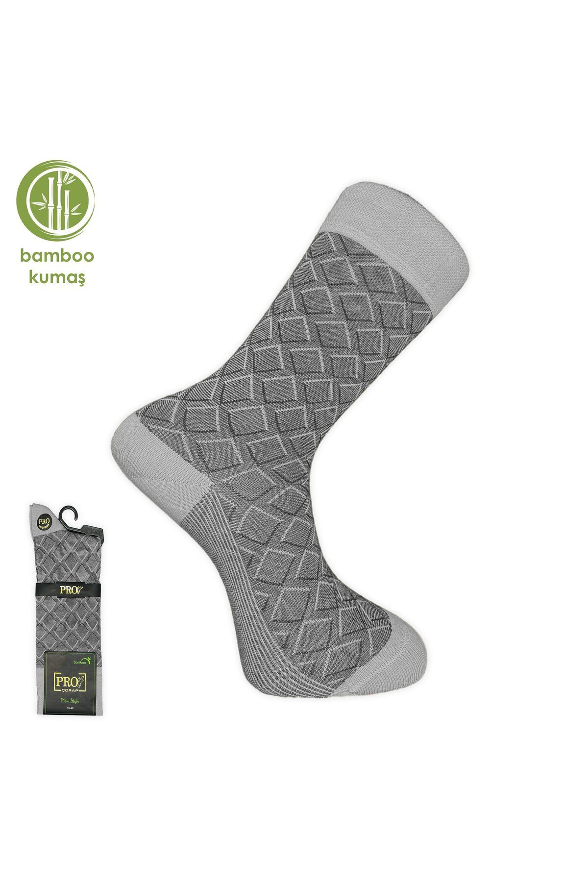 General Brands Pro Socks G.poti جوراب مردانه بامبو خاکستری خاکستری (17005-R7)