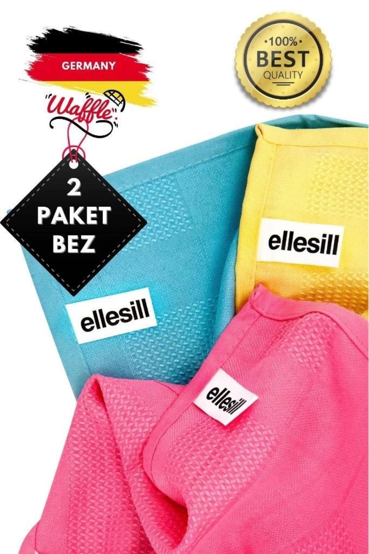 Ellesill 6'lı Mikrofiber Temizlik Bezi Ve Cam Bezi 40x60 Cm - (2 PAKET)