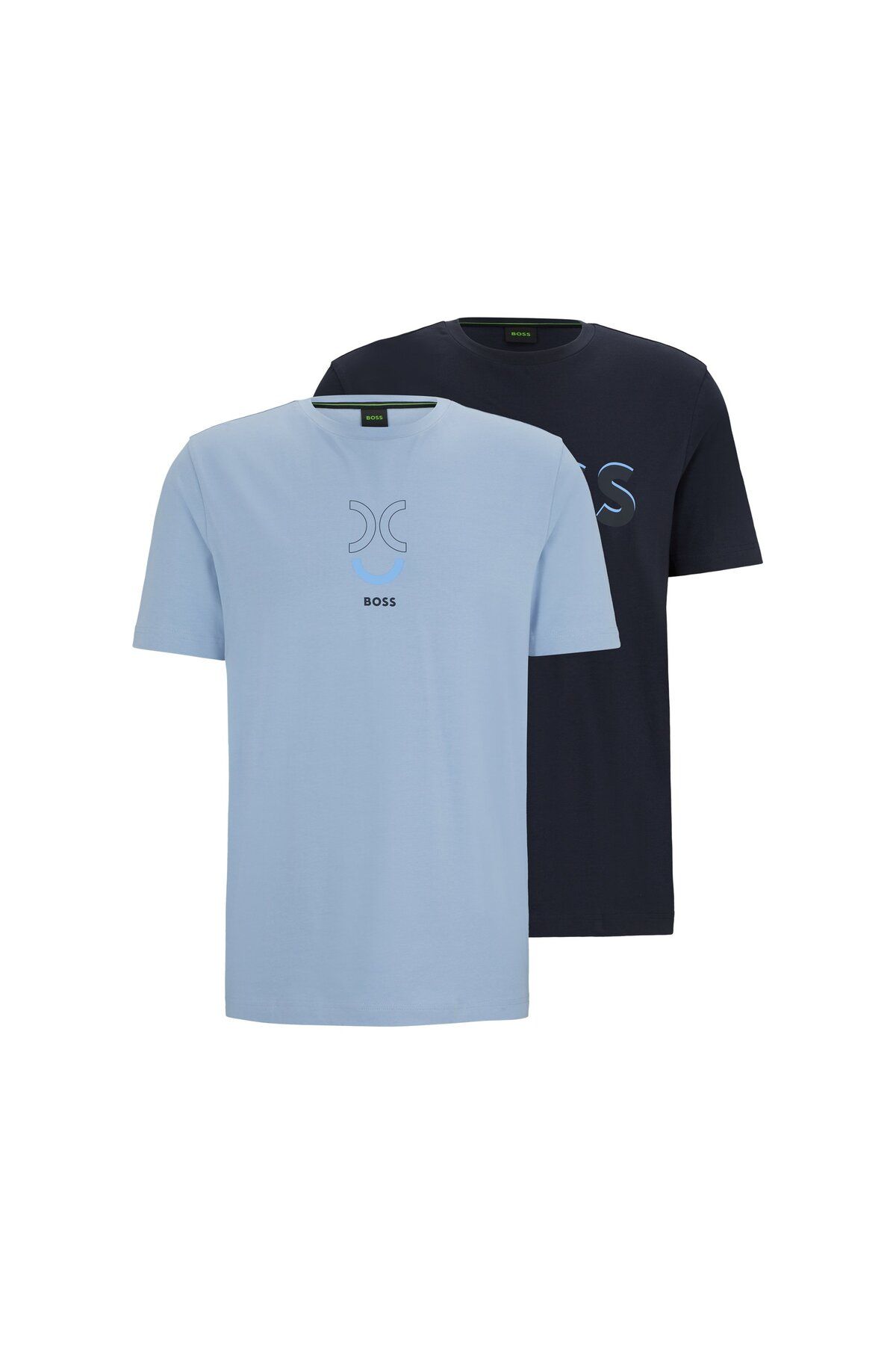 تی شرت مردانه لوگو نشان داده شده پنبه انعطاف پذیر دوتایی T SHIRT BOSS