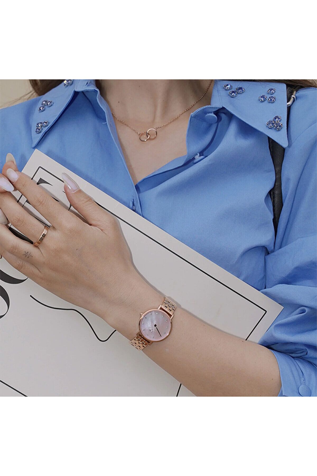 ساعت صورتی زنانه مچی DW00600617 اورجینال Daniel Wellington