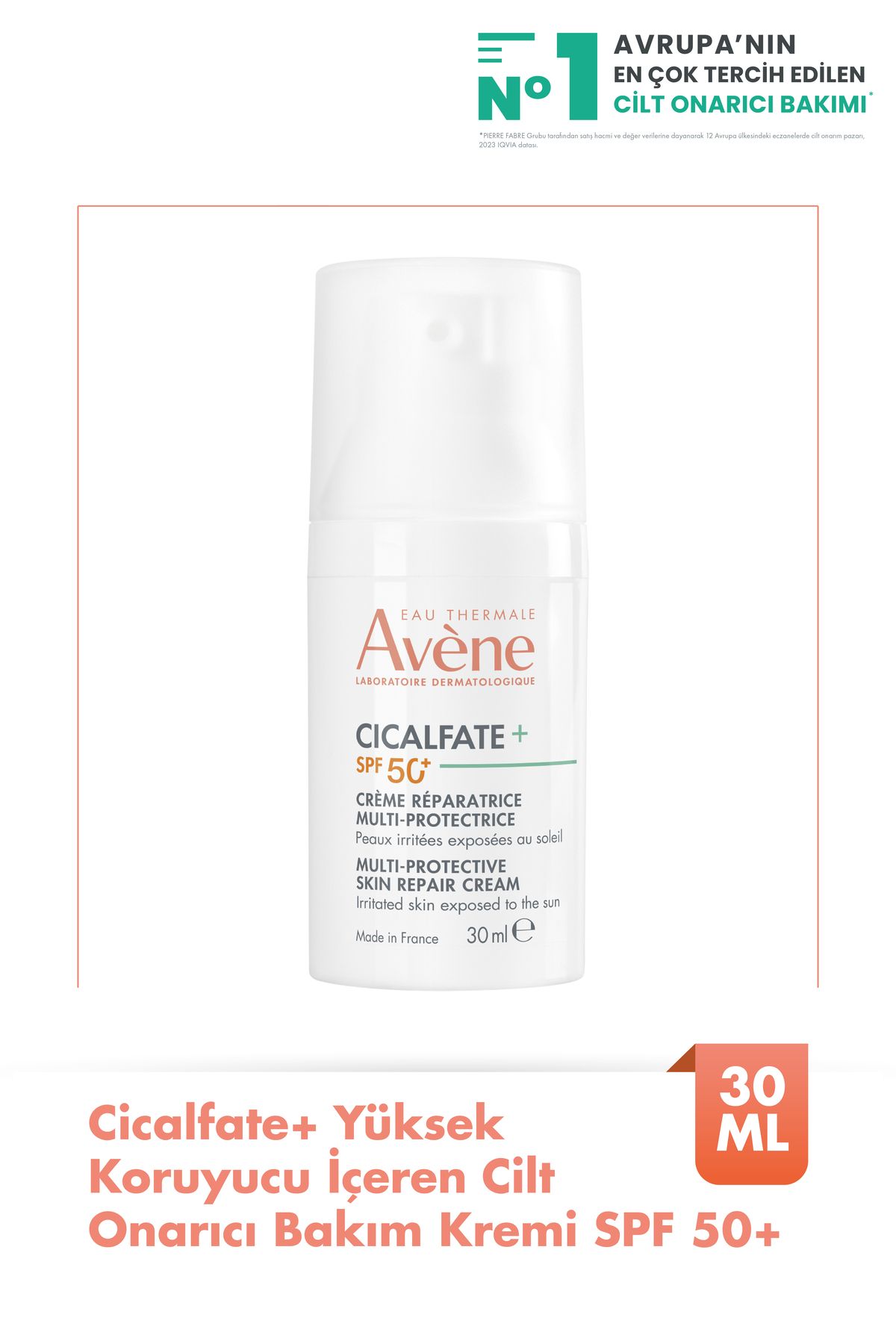 Cicalfate+ Spf 50+ Yüksek Koruyucu İçeren Cilt Onarıcı Bakım Kremi 30 ml