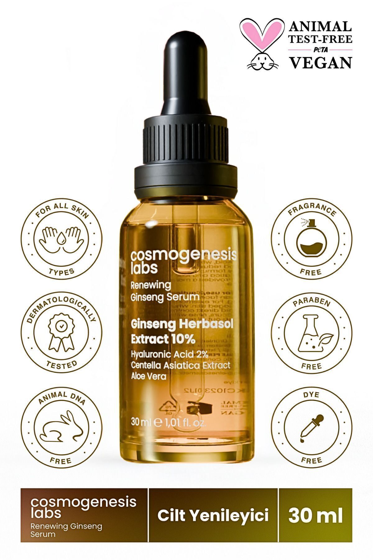 barrier strengthening ginseng skin serum 30ml vegan firming renewal antiaging 10 ginseng