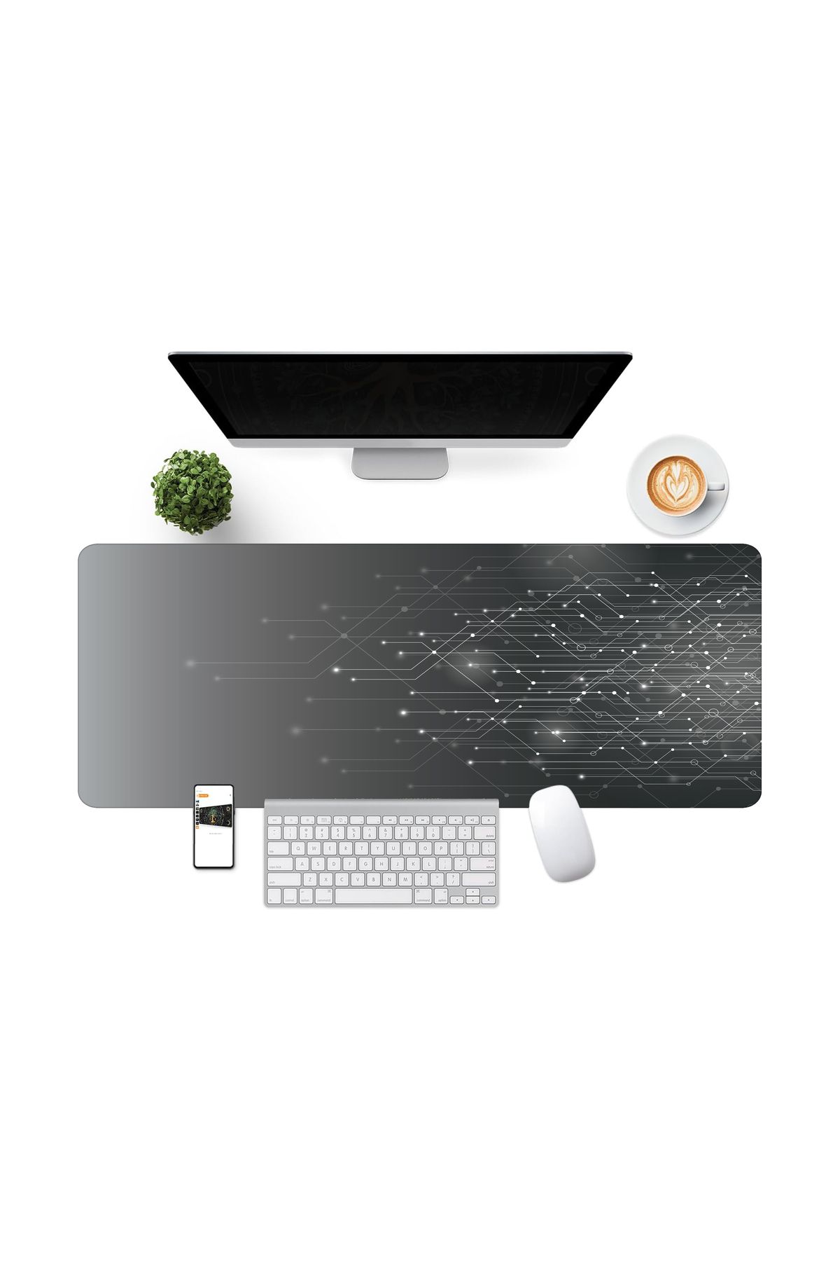 AsMat Paw-XXL 90*40 cm Grey-Black Non-Slip Base Comfortable Work and Gaming Keyboard / Mausepad - Non-Slip Base Keyboard and Mouse Pads 2