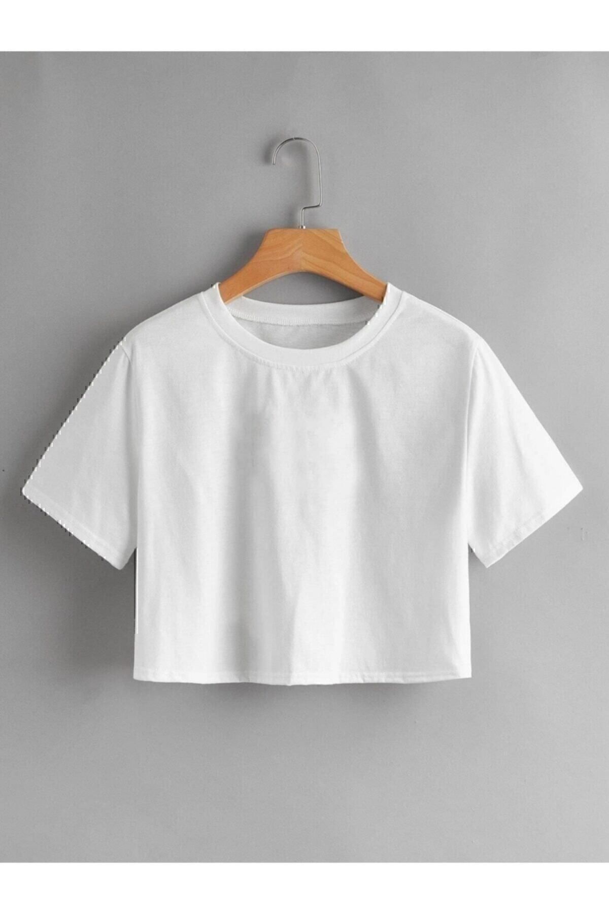 Redo Kadın Beyaz Crop Tshirt