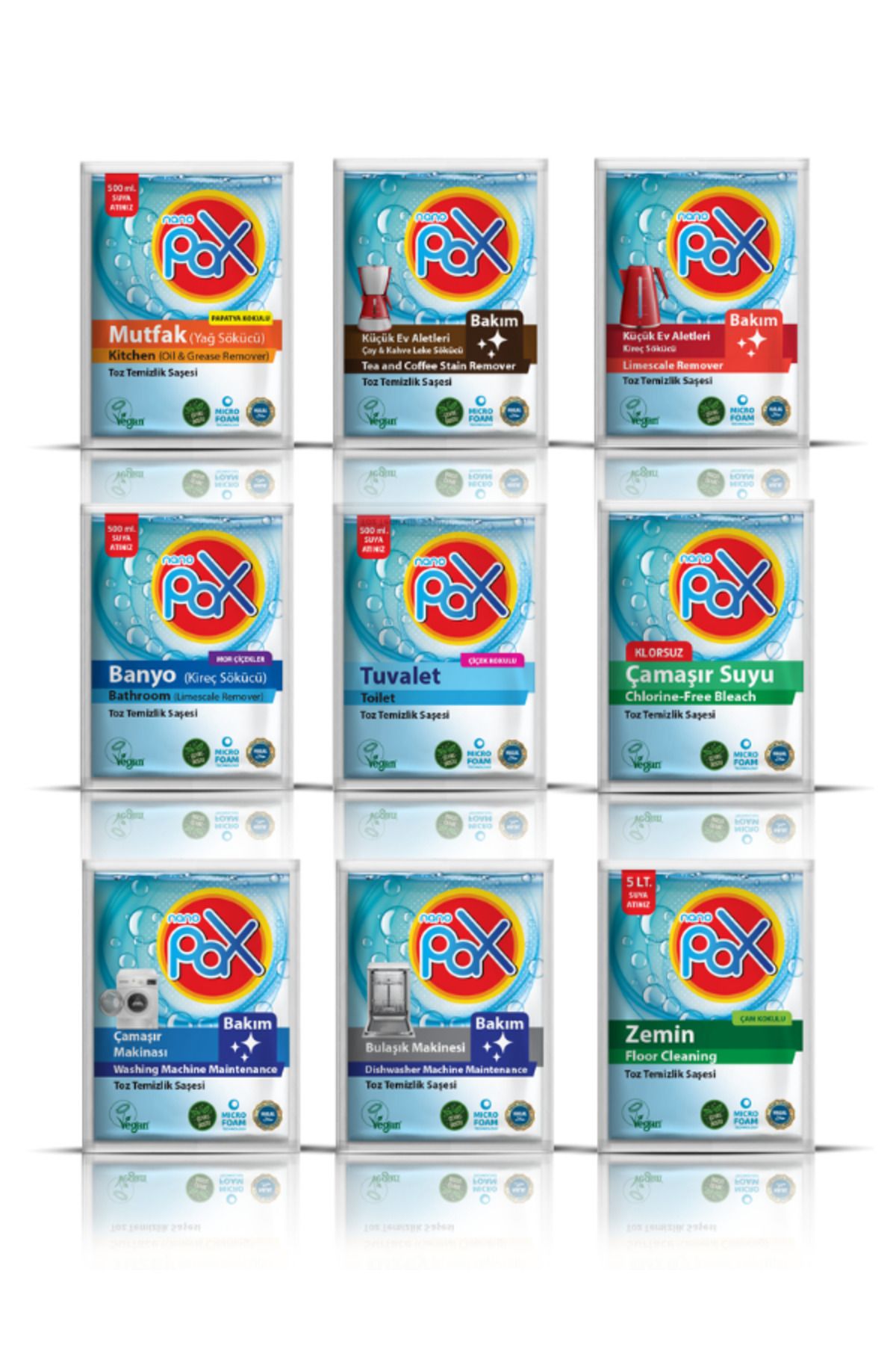 Deneme Seti 9 Adet Ultra Konsantre Toz Temizlik Saşeleri ( 9 x 5 GR)