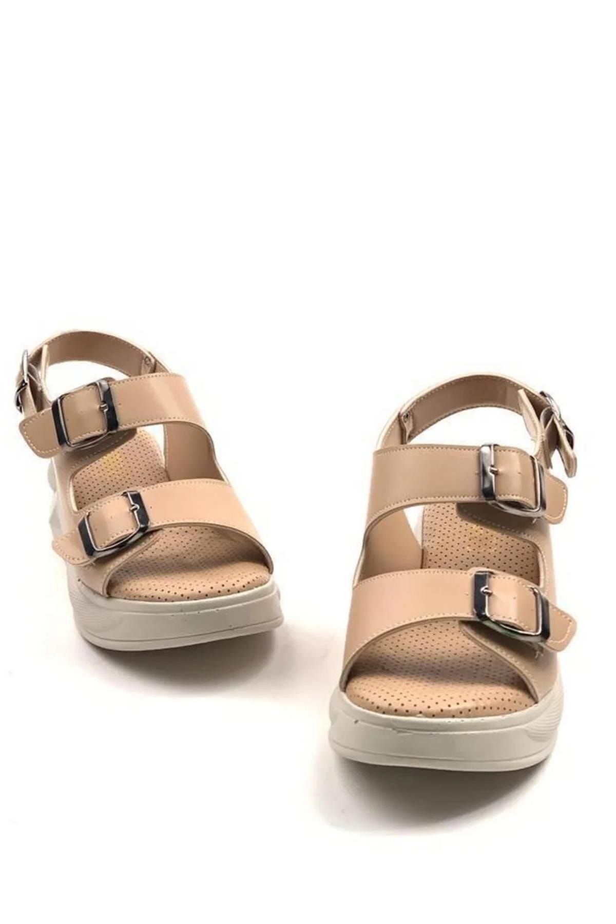 صندل زنانه بژ Preshley | 23SDİMMA اورجینال - تصویر 2
