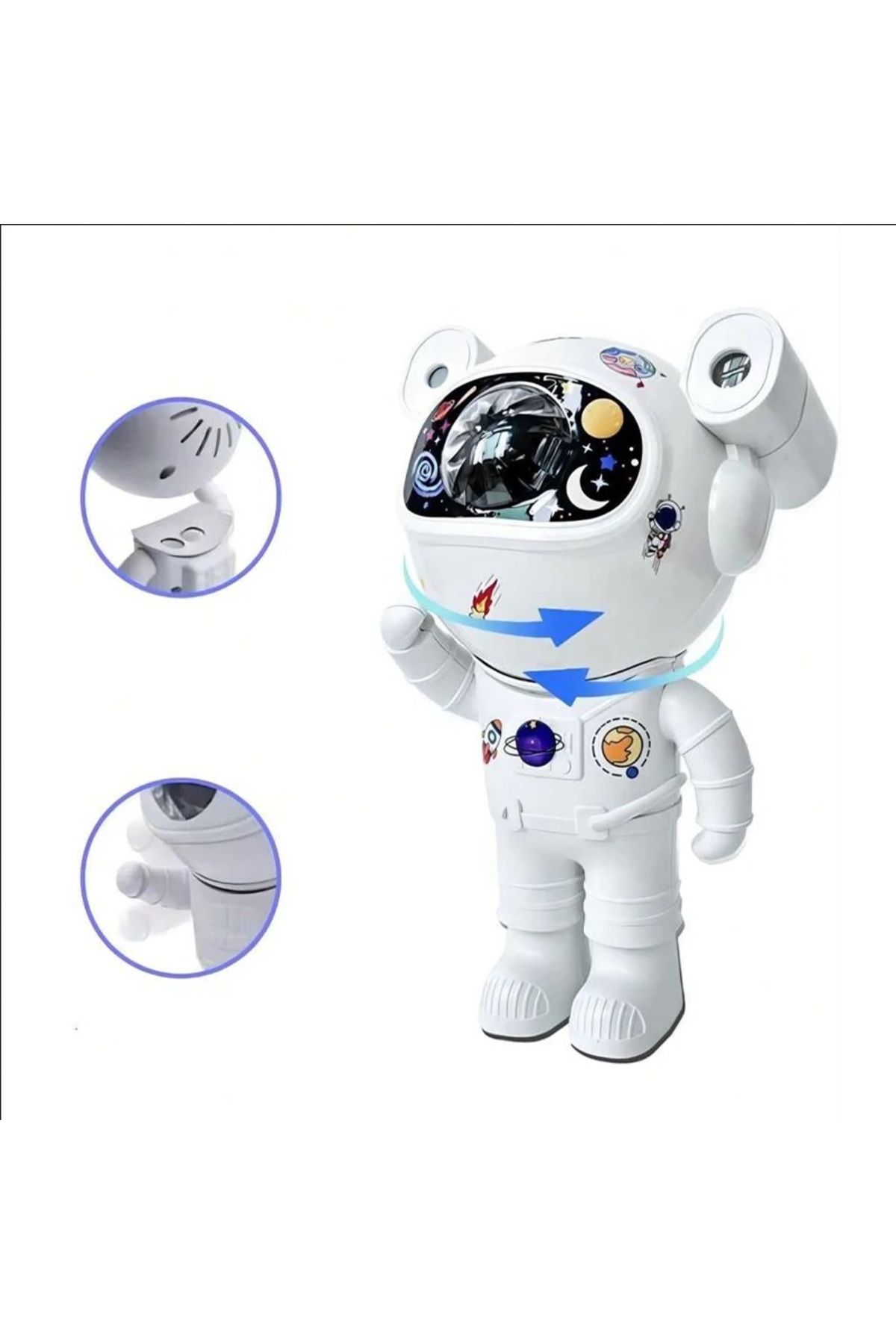 Astronot Gece Lambası Galaxy Yıldız Stary Projektör Çocuk Odası Tavan Aydınlatma Bluetooth Hoparlör #4