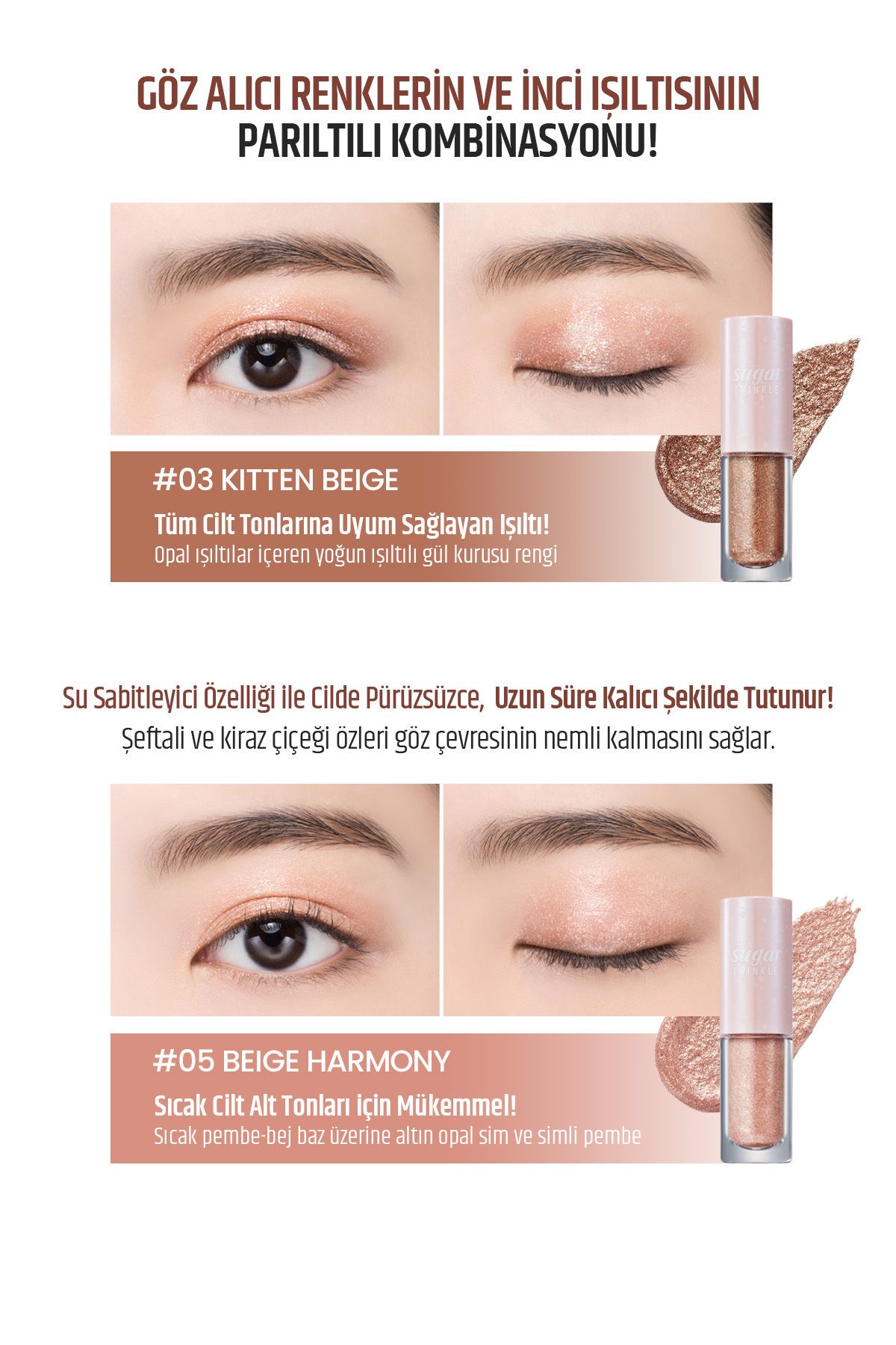 PERIPERA-Liquid Shadow with Intense Luminous Appearance Peripera Sugar Twinkle Liquid Shadow (3 Kitten Beige) 3