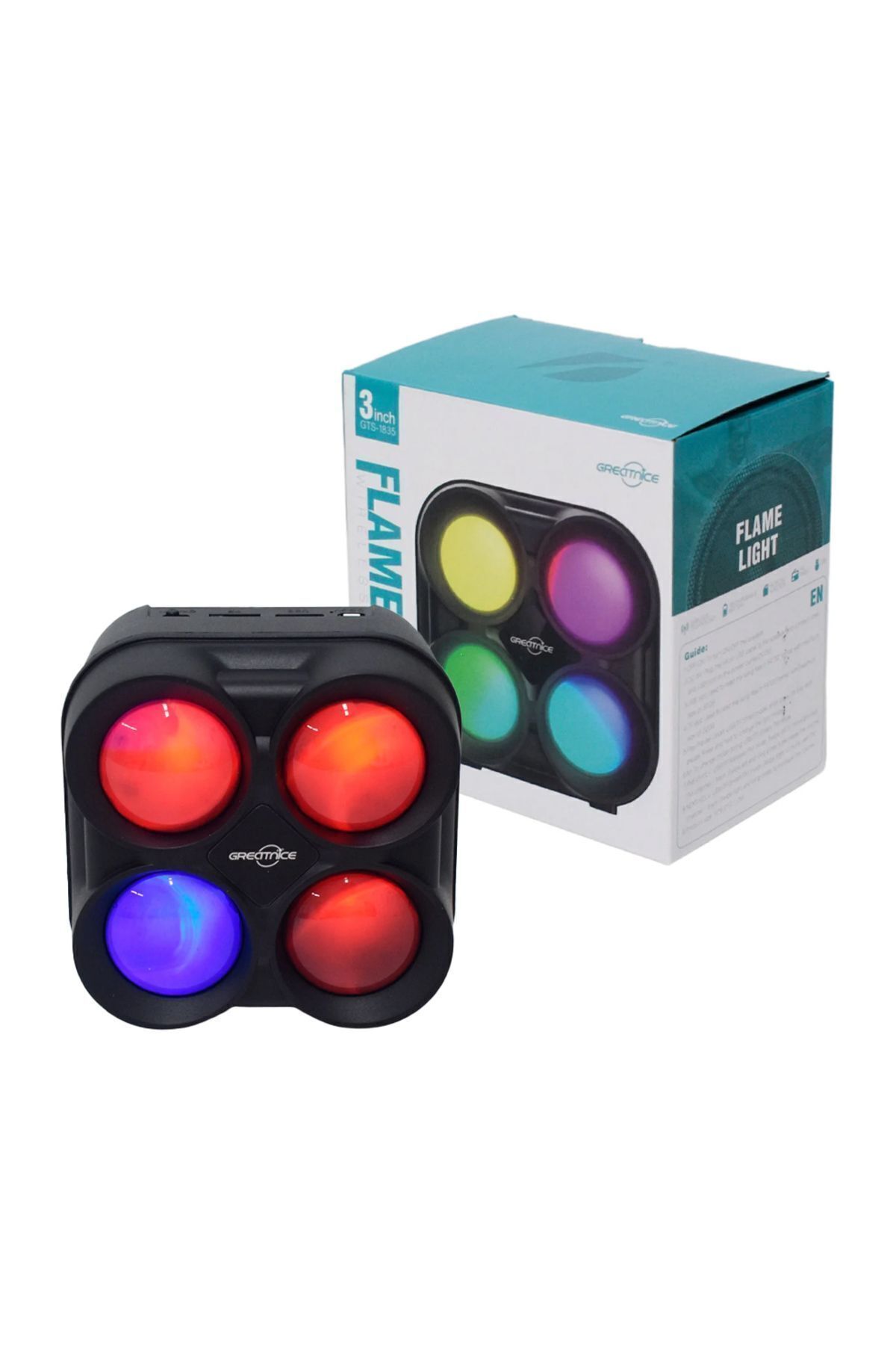 Gts 1835 3 Inch Flame Light Rgb Işıklı Bluetooth Speaker 5