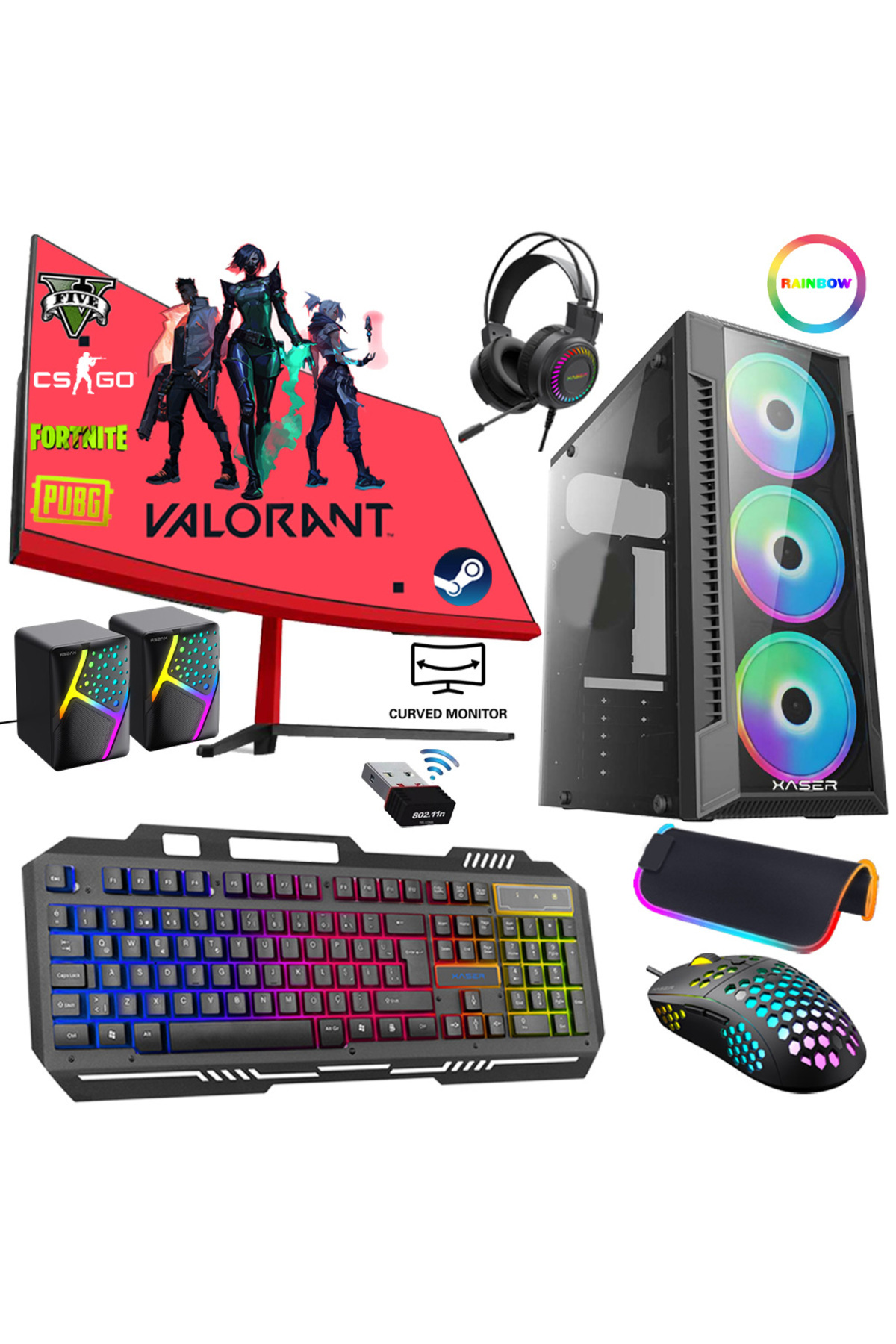 Xsr287 i5 2400 16GB Ram 256GB SSD 4GB GT730 Graphics Card 24" Curved Gaming Computer Compatible
