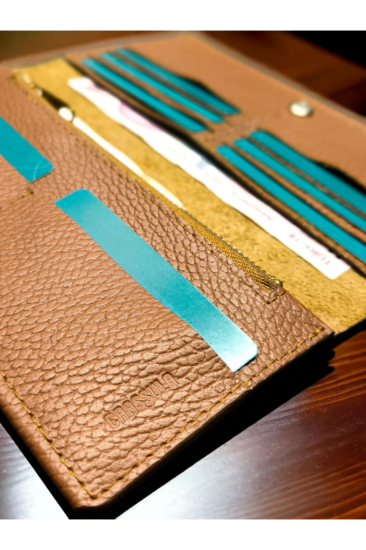 کیف پول مردانه قهوه ای CRASSULA PREMIUM LEATHER | 323 اورجینال - تصویر 8