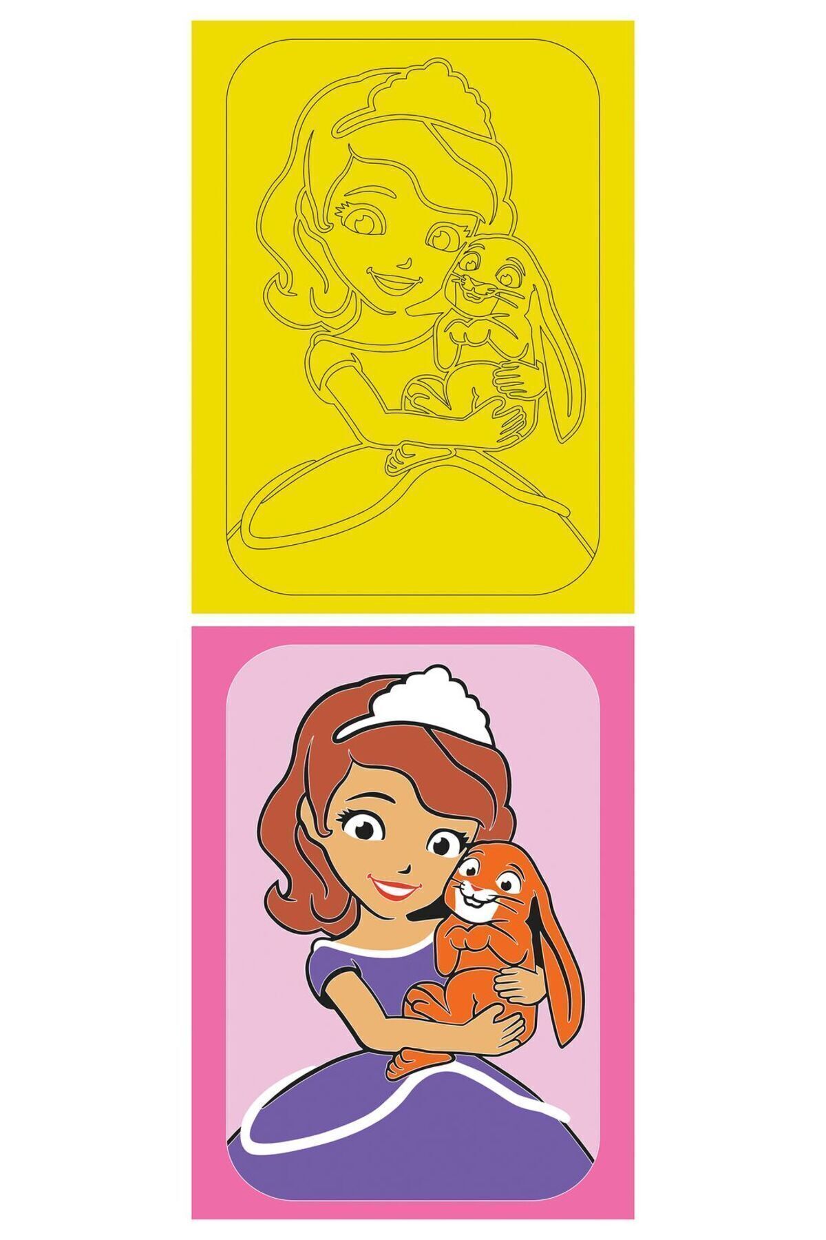 دیزنی پرنسس ۵ تکه سایز بزرگ A4 – ست کارت نقاشی با شن دخترانه، قلعه قرمز KB-D-054