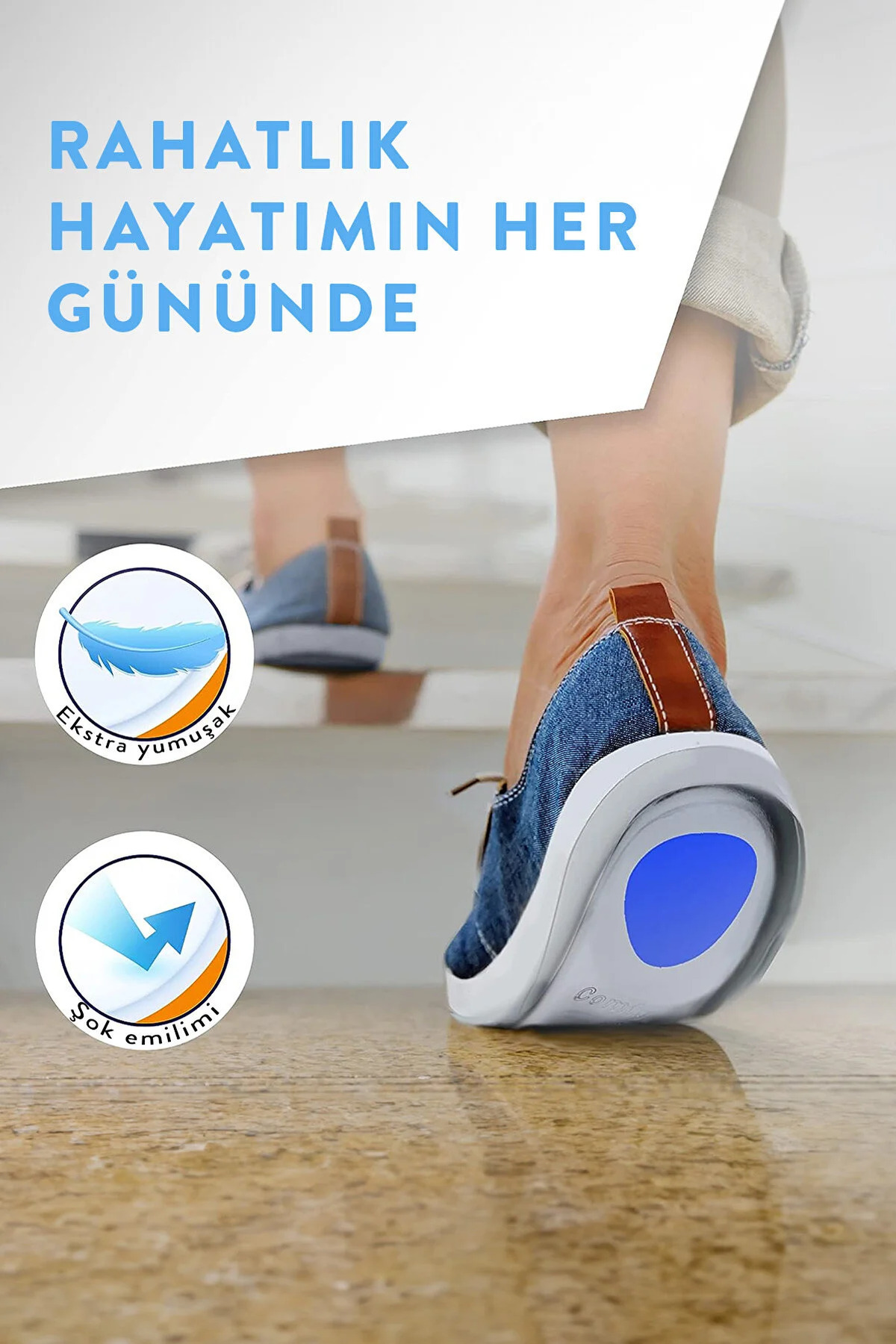 Ortapedik Jel Topukluk Gizli Topuk Ayakkabı Yastığı Boy Uzatıcı Topuk Dikeni Kadın Erkek 1 Çift 3