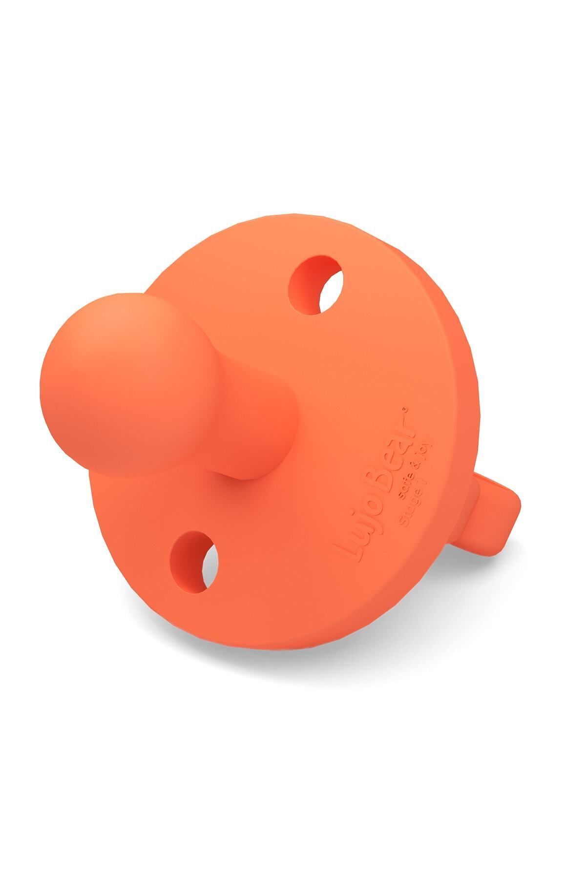 lujobear Silikon Emzik Ve Diş Kaşıyıcı 0-6 Ay Stage 1 Orange fotoğrafı 2 (önizleme)