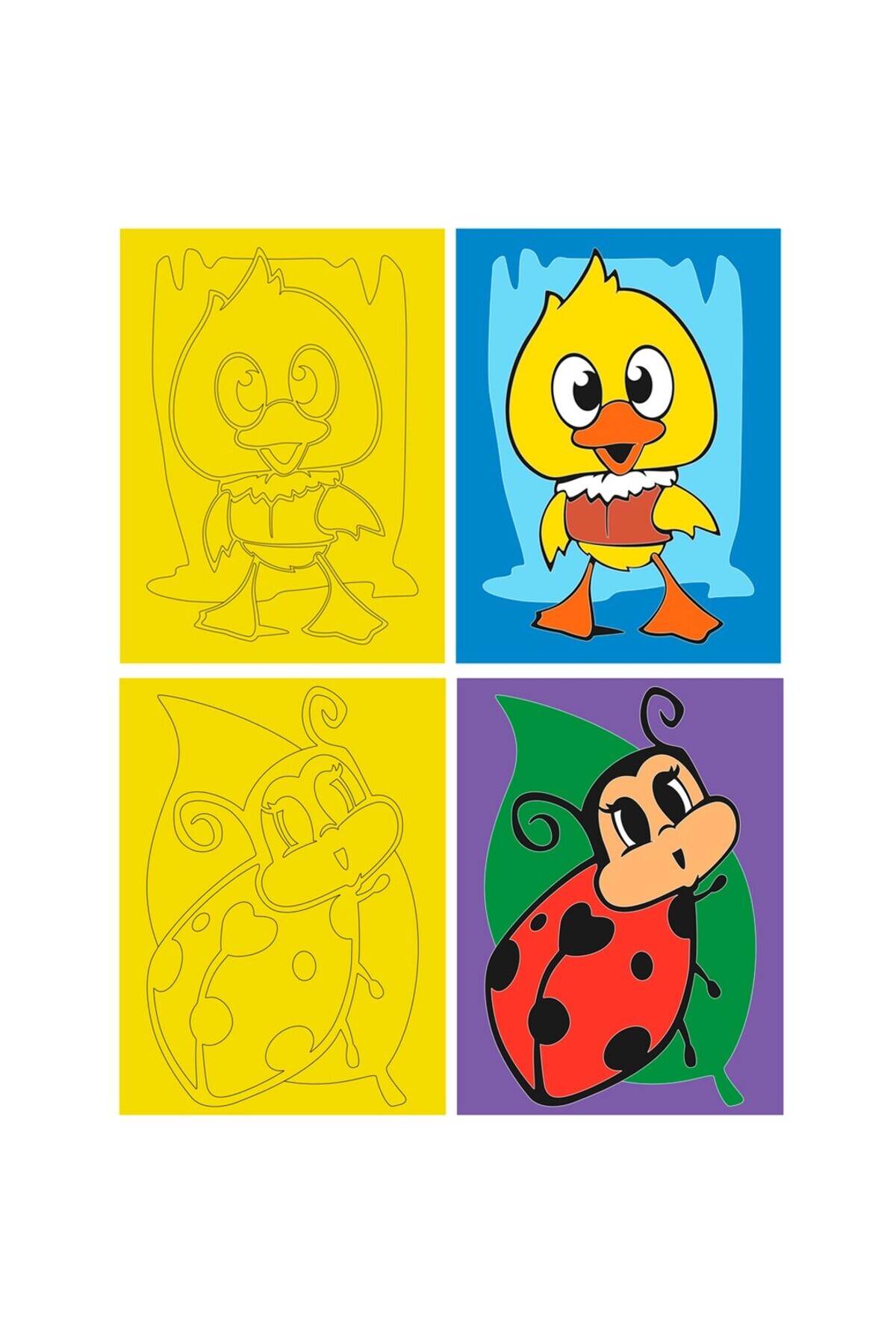 Red Castle Sevimli Hayvanlar, 10 Adet Büyük Boy A4, Kız-Erkek Kum Boyama Kartı Seti-Red Castle KB-RC-103 fotoğrafı 5 (önizleme)