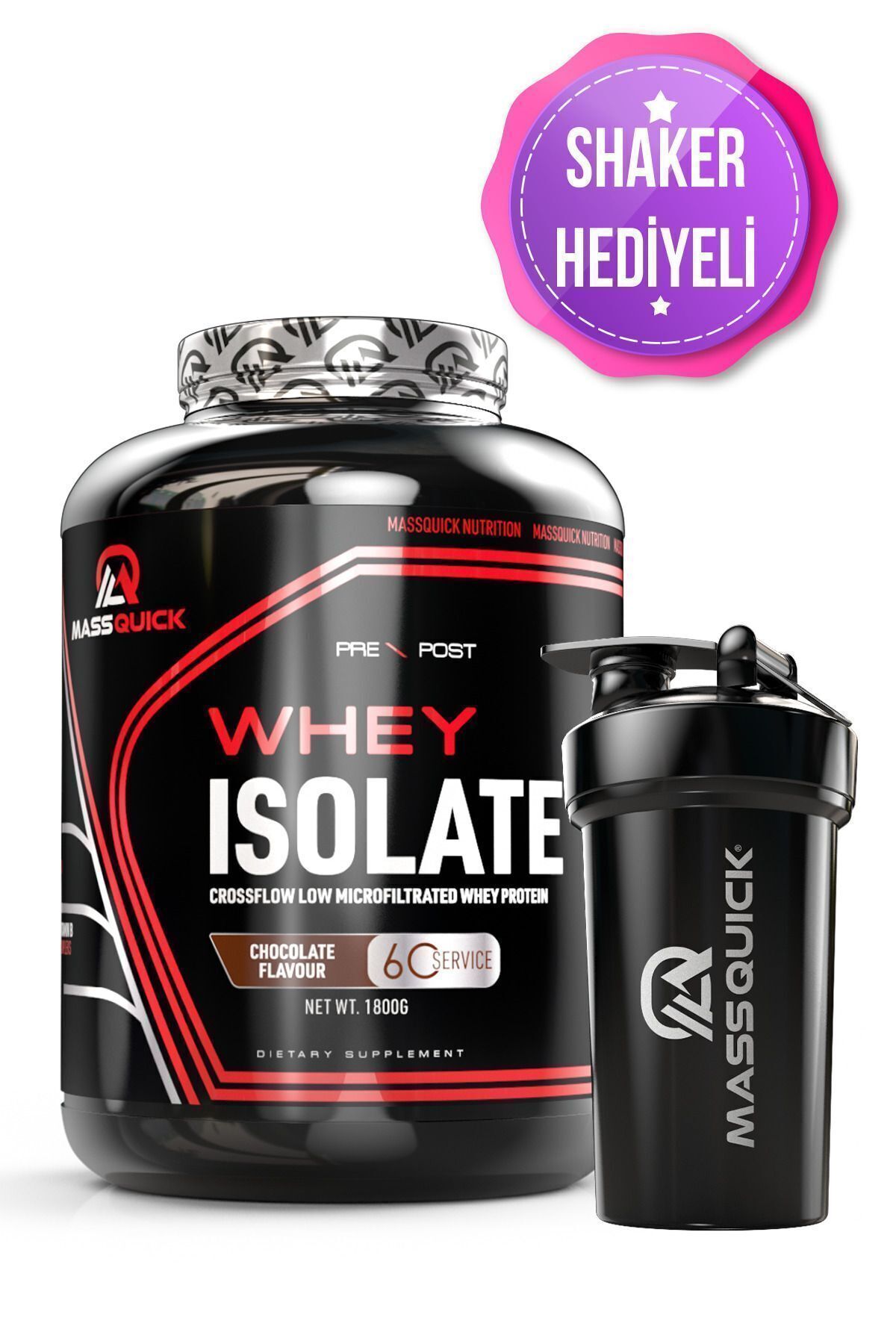 massquick 1800gr Isolate Whey Çikolata Aromalı Protein Tozu 60 Servis