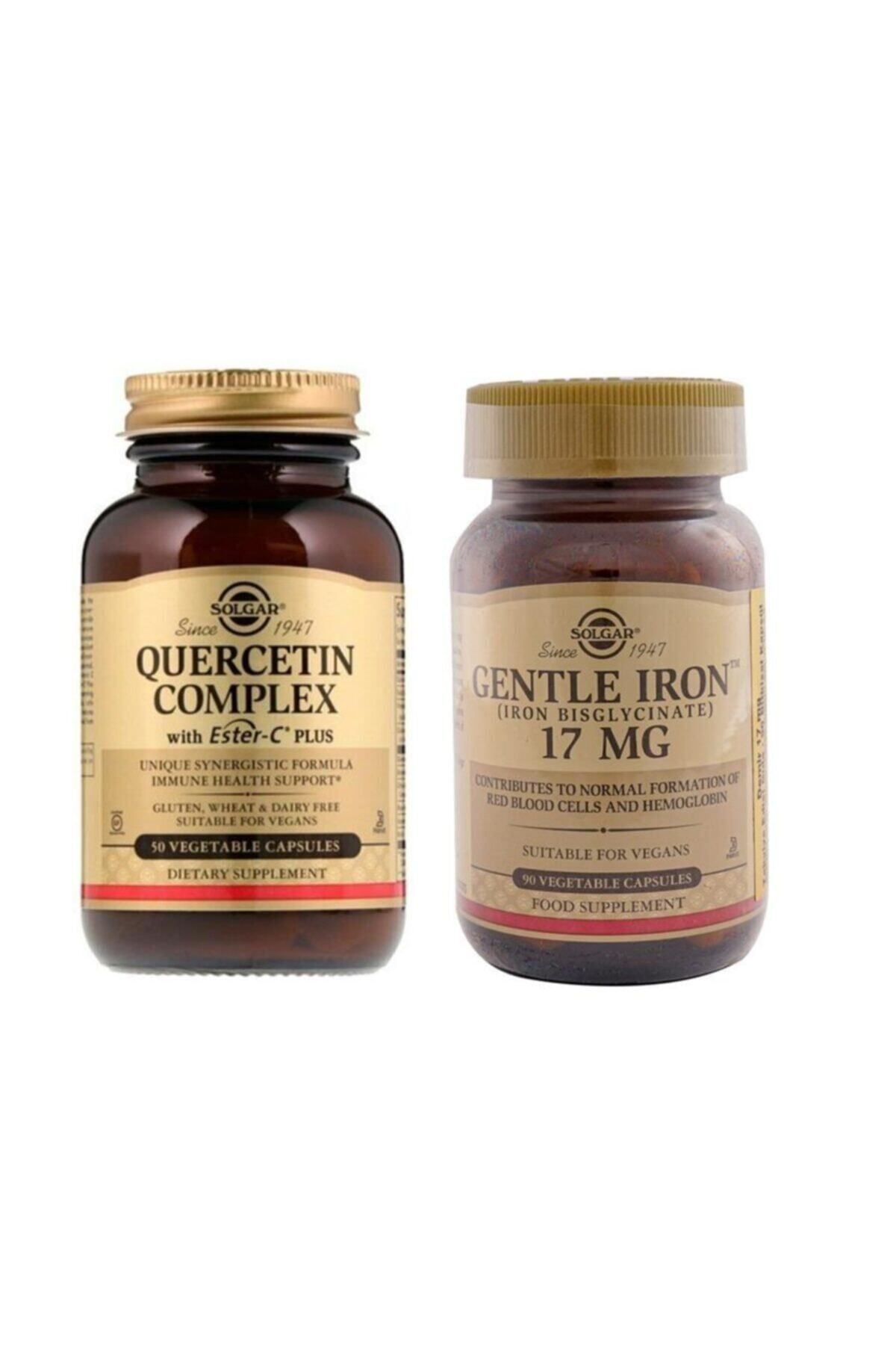 Solgar-Quercetin Complex with Ester-c Plus 50 Tablet+ Gentle Iron 17 Mg 90 Capsule 1