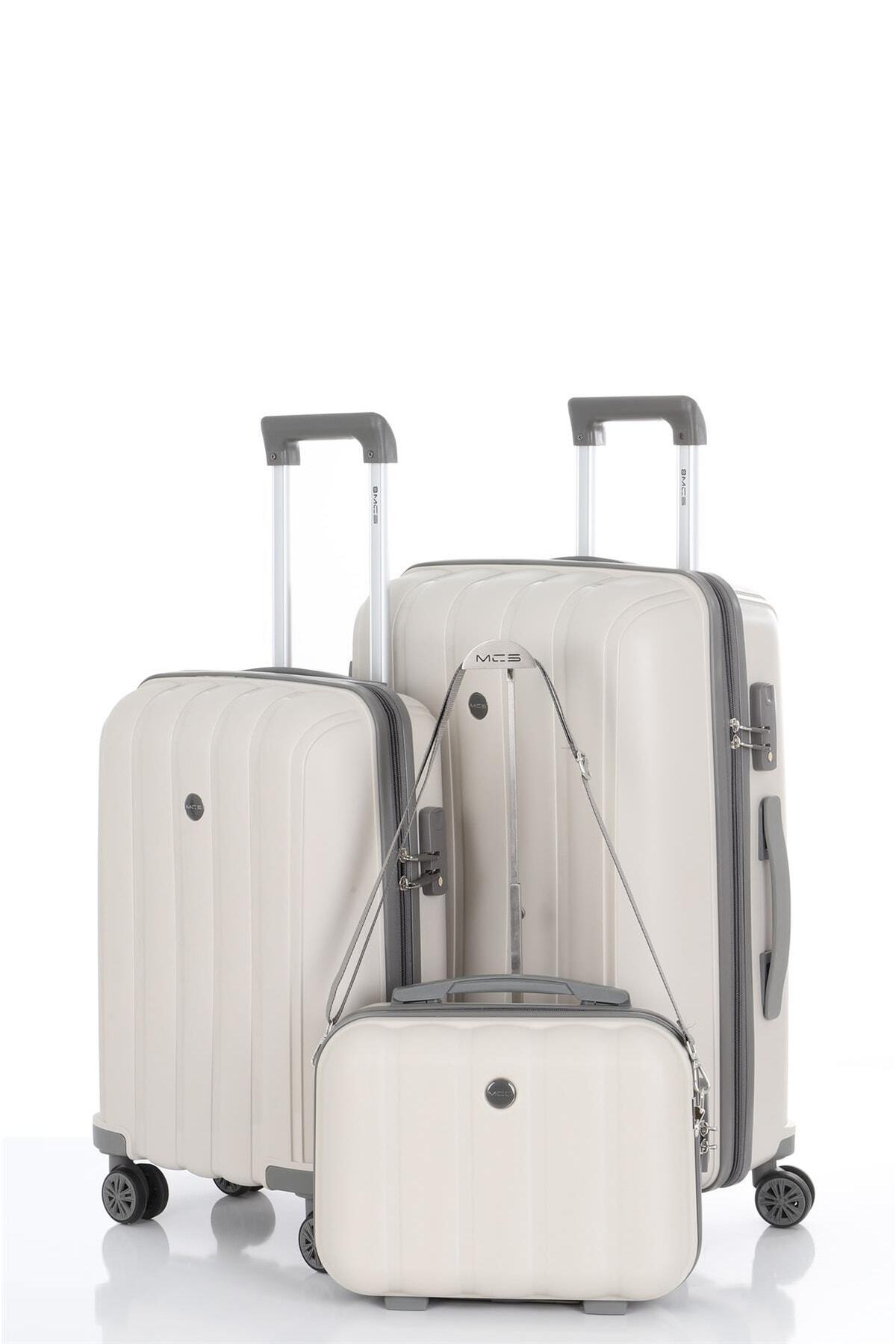Polypropylene 3-Piece Suitcase Set Medium & Cabin & Makeup V305