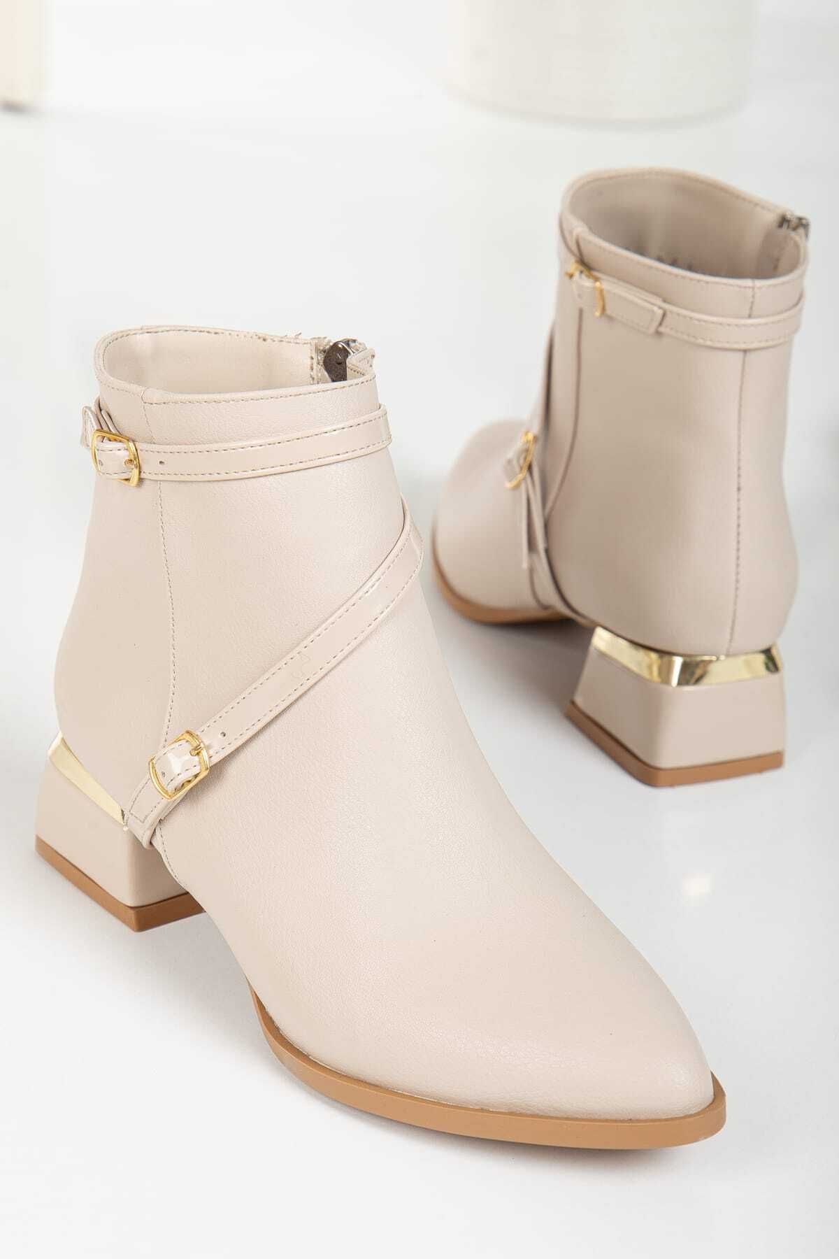 l01 boucle croisée bottes décontractées pour femmes à talon court de 3cm