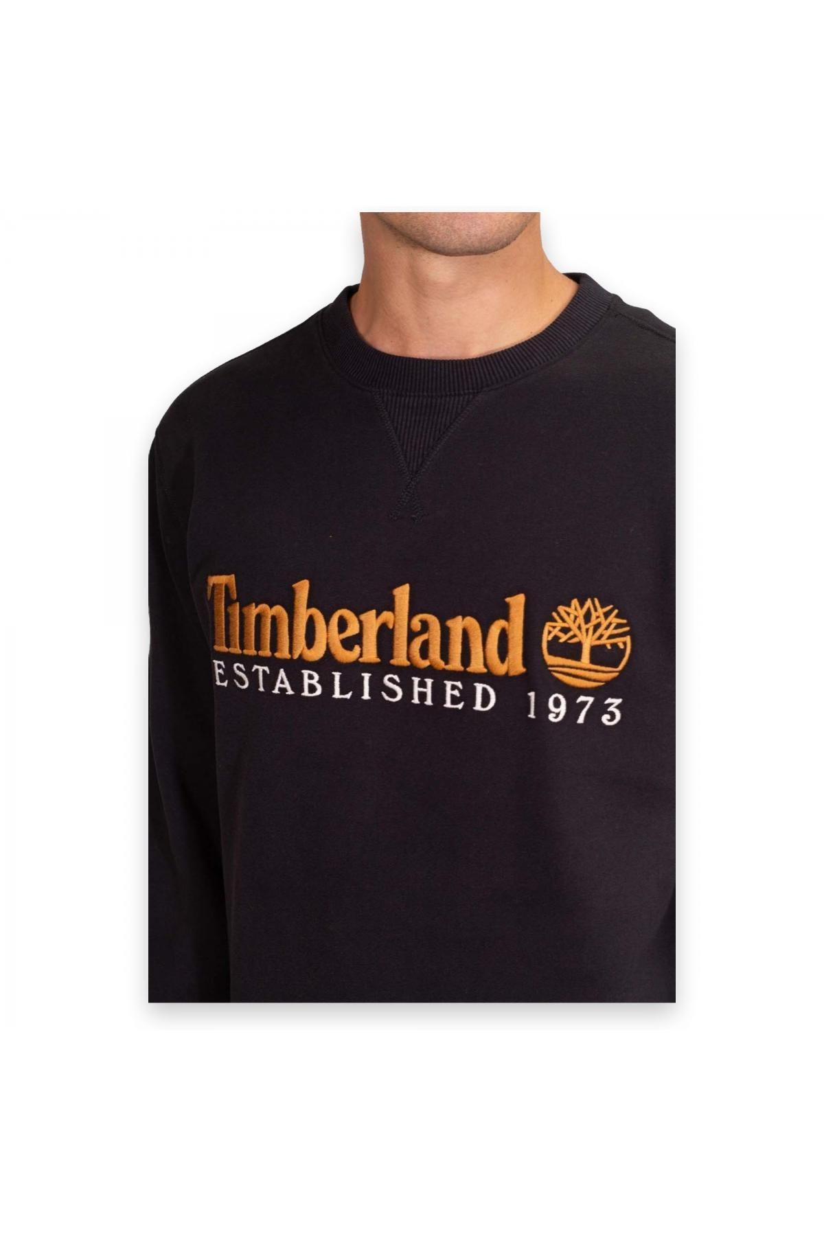 Timberland Tb0A27Hc Wwes Crew Neck Sweat Rglr Siyah Erkek Sweatshirt Erkek Giyim