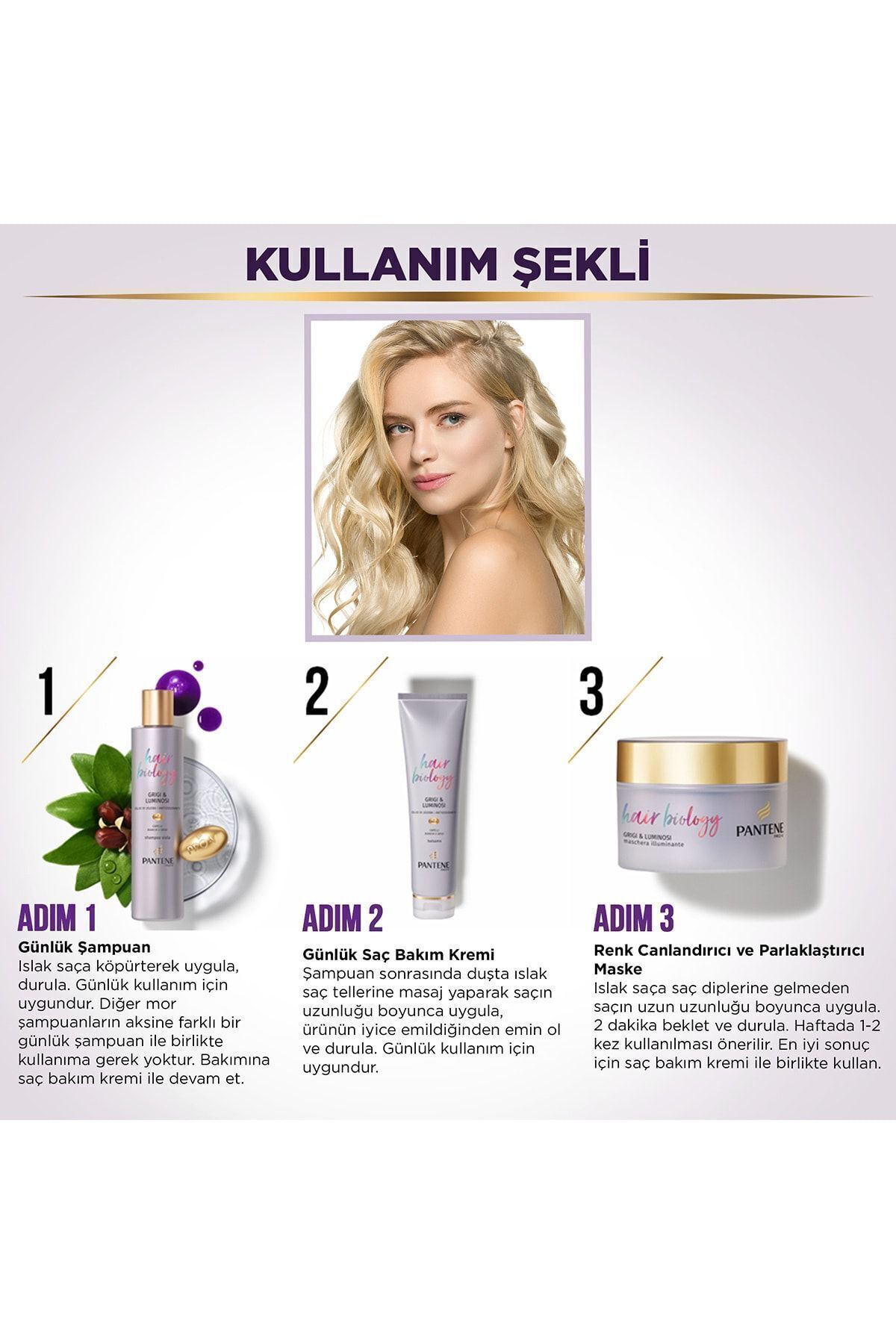 Hair Biology Renk Canlandırıcı ve Parlaklaştırıcı Maske, Sarı Saçlar İçin Mor Şampuan Sonrası, 160ml — 100331410-36064 — تصویر 8 از 8