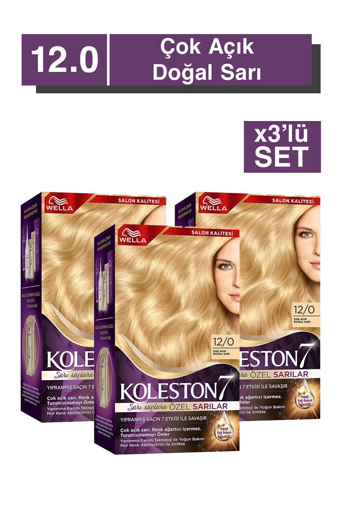 مجموعه 3 تایی Koleston Supreme Kit 12/0 Very Light Yellow Natural Wella