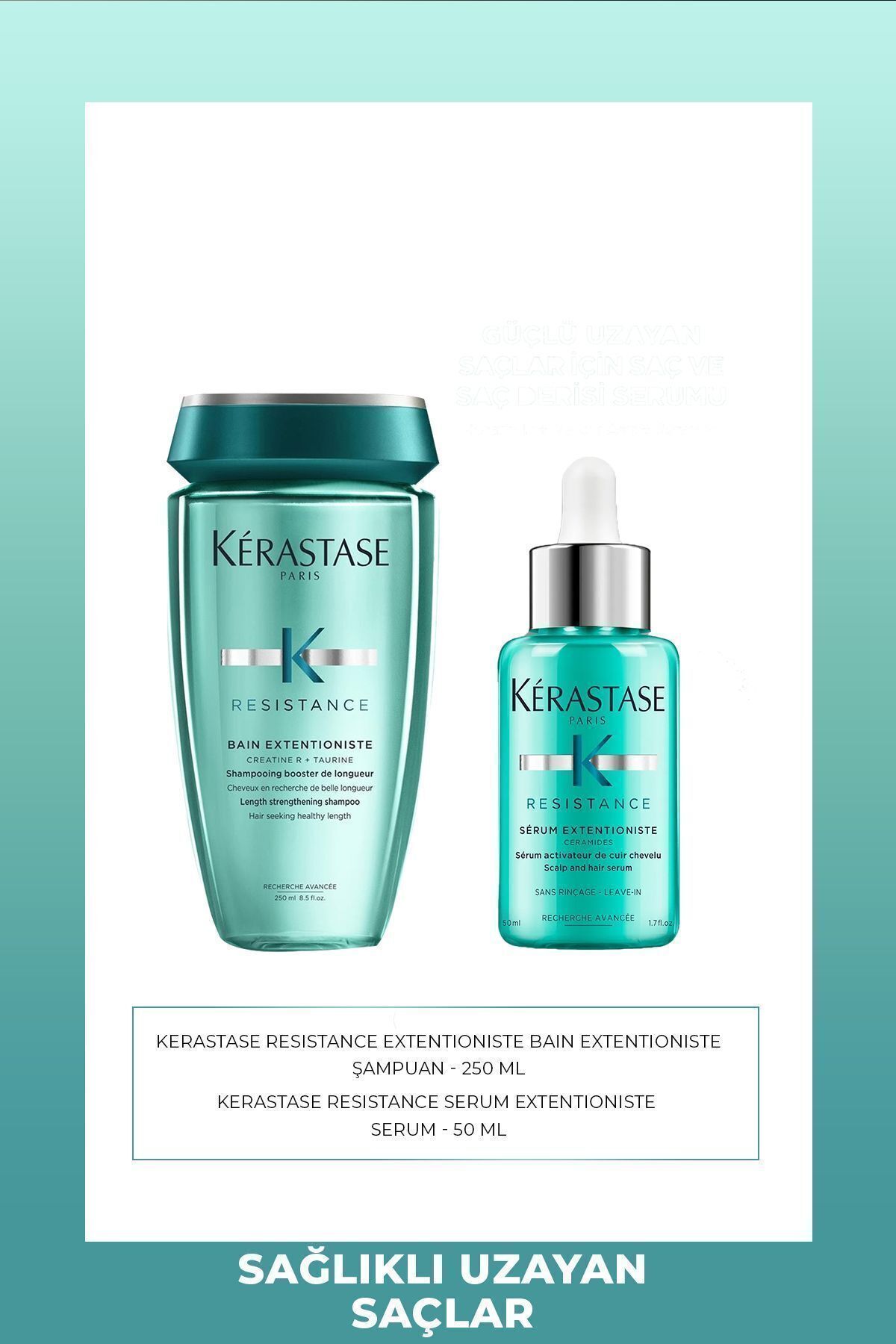سرم ترمیم کننده Kérastase Resistance Extentioniste 50ml و شامپو ترمیم کننده 250ml Kerastase